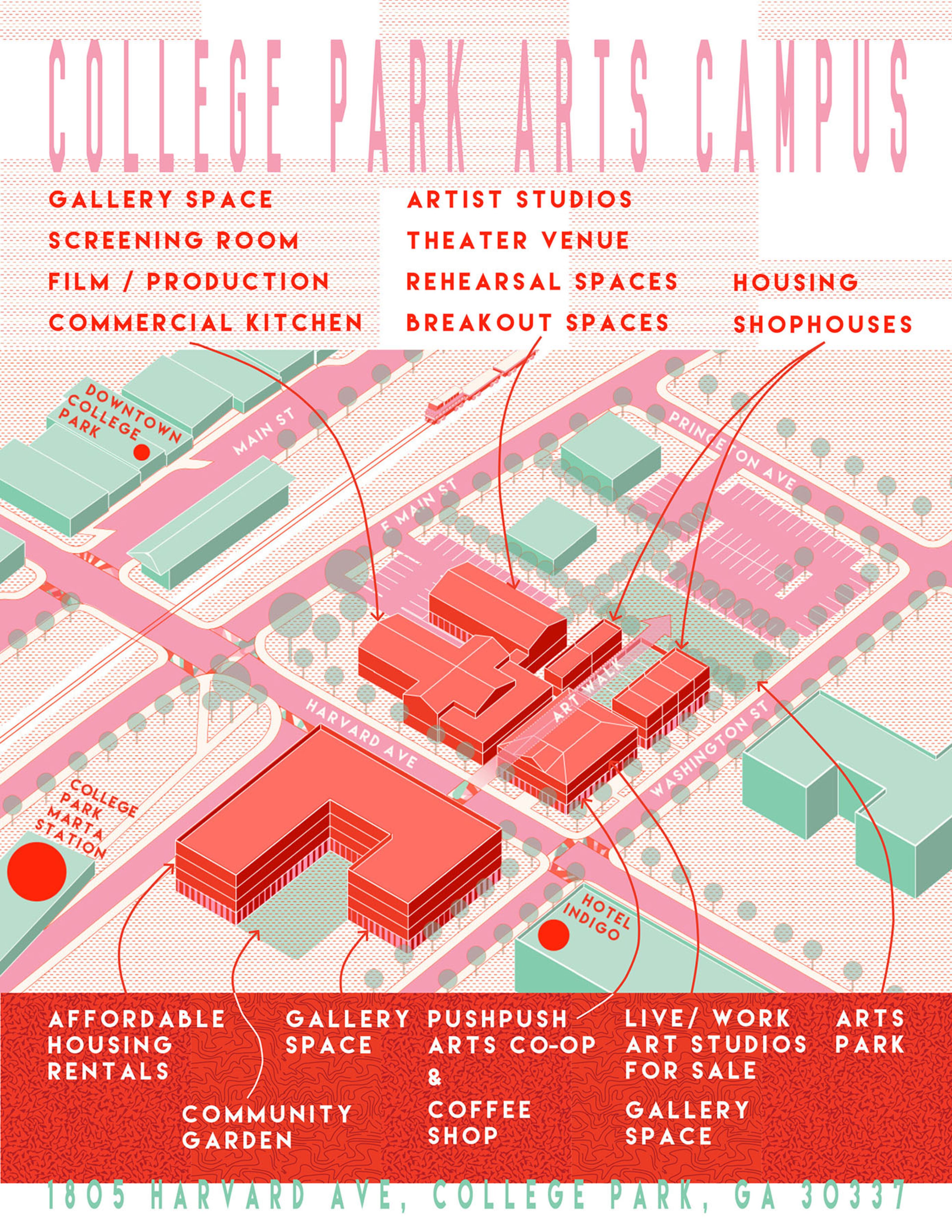 A map of the College Park Arts Campus.