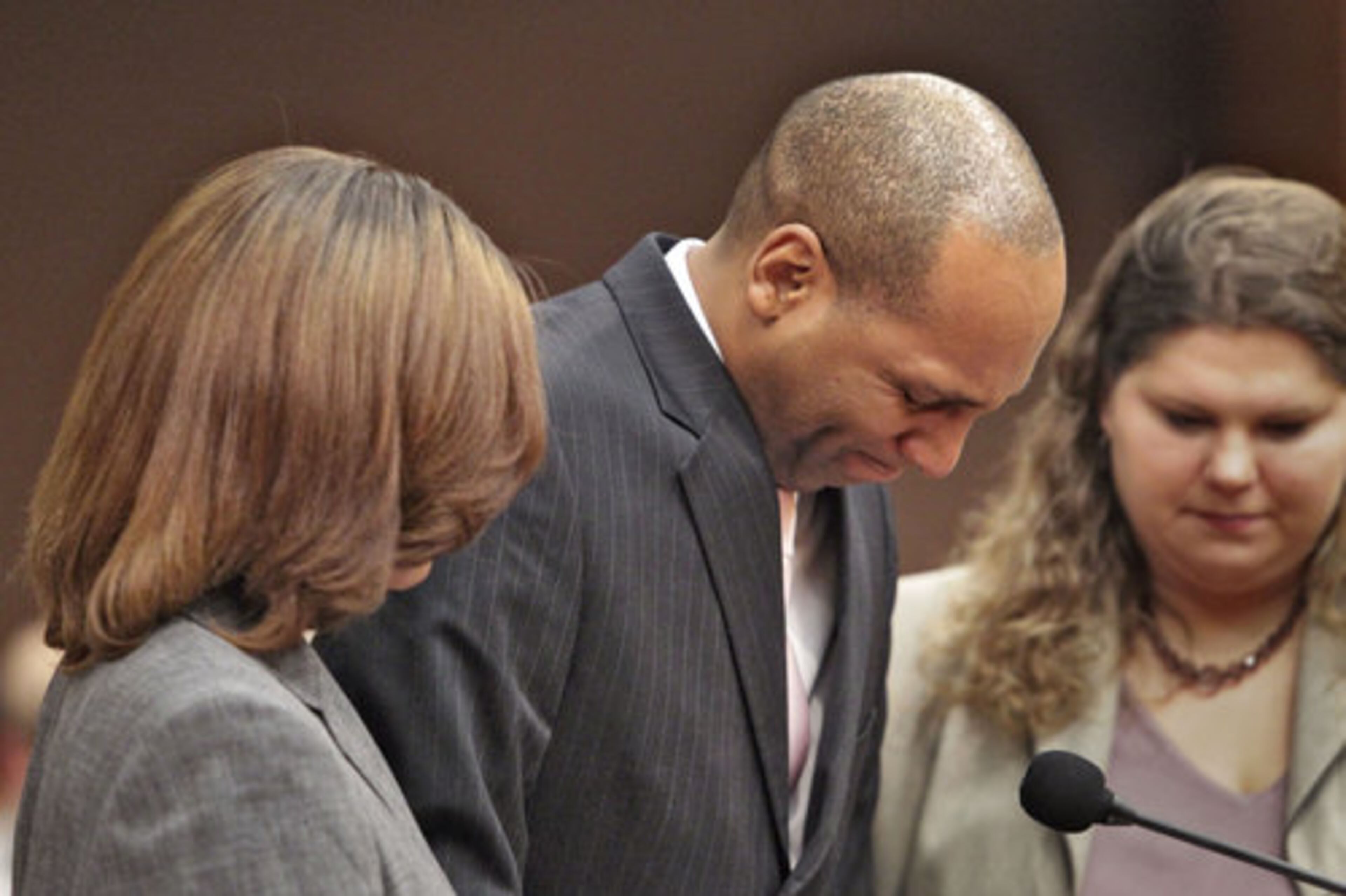 Morris Johnson made a statement to the court along with his wife, Tracie (left), who survived the crash.