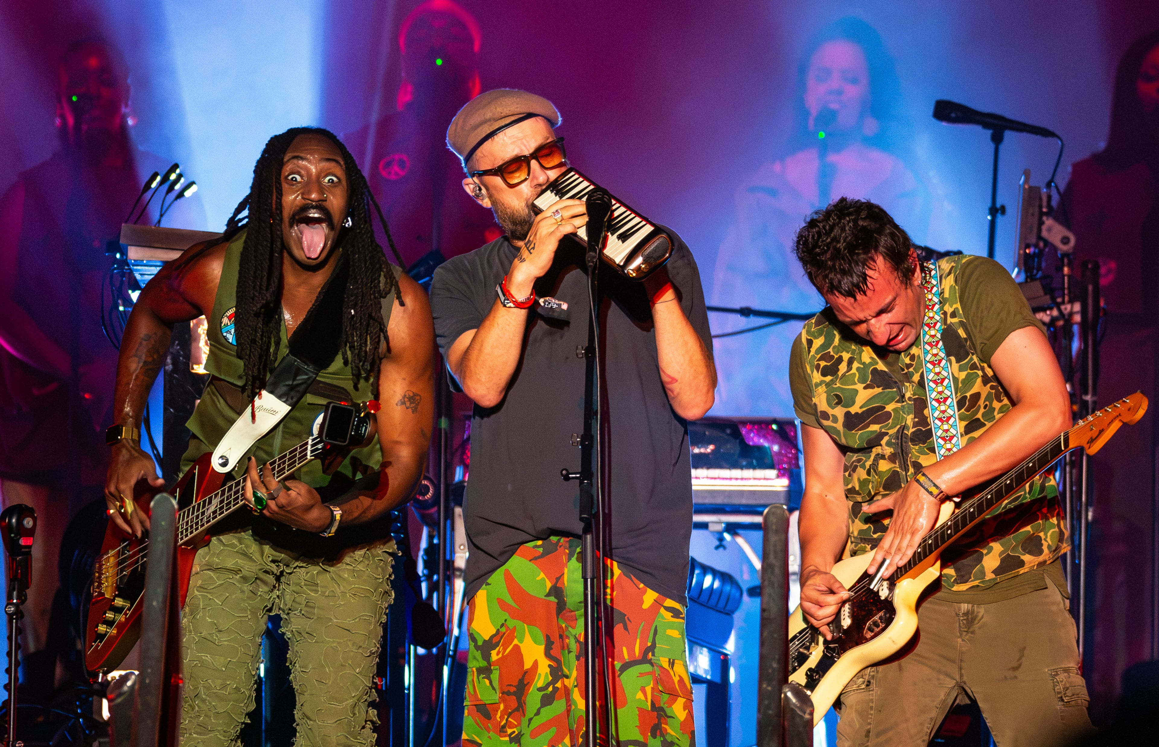 Gorillaz closed out the Shaky Knees three-day music festival on Sunday night with a set full of hits and several surprise guests including Kara Jackson, 6lack, DRAM and Atlanta's own Earthgang on Sept. 20, 2026, at Piedmont Park in Atlanta. (Ryan Fleisher for the AJC)