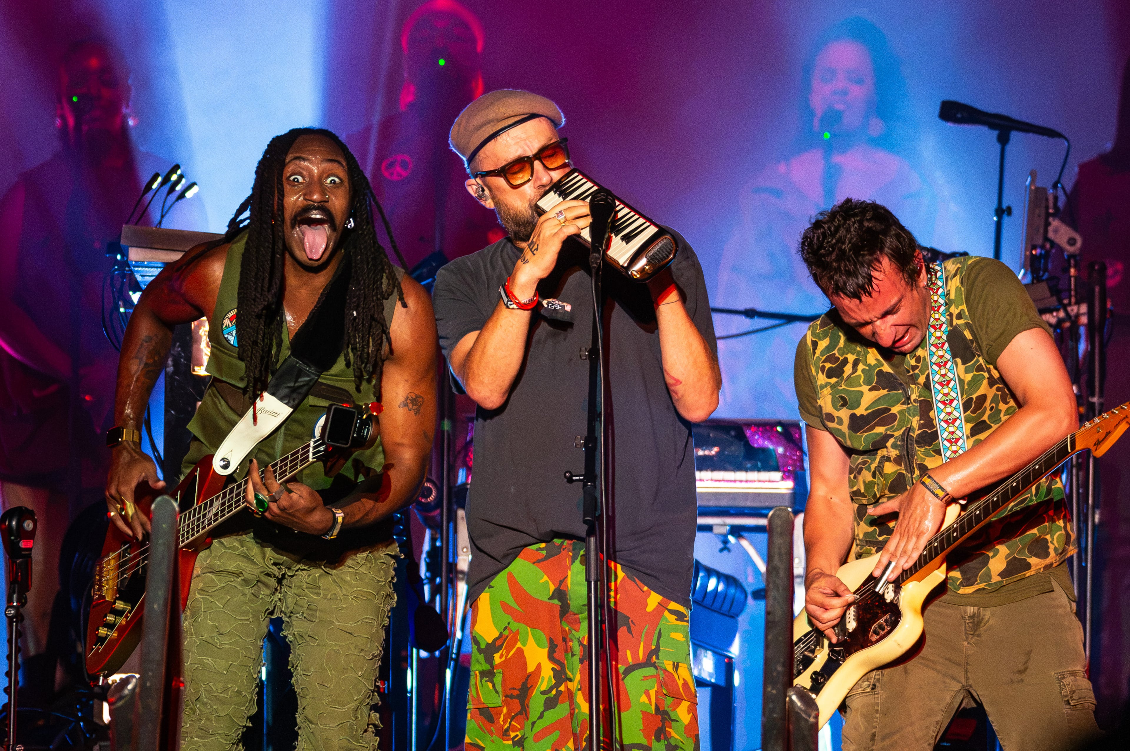 Gorillaz closed out the Shaky Knees three-day music festival on Sunday night with a set full of hits and several surprise guests including Kara Jackson, 6lack, DRAM and Atlanta's own Earthgang on Sept. 20, 2026, at Piedmont Park in Atlanta. (Ryan Fleisher for the AJC)