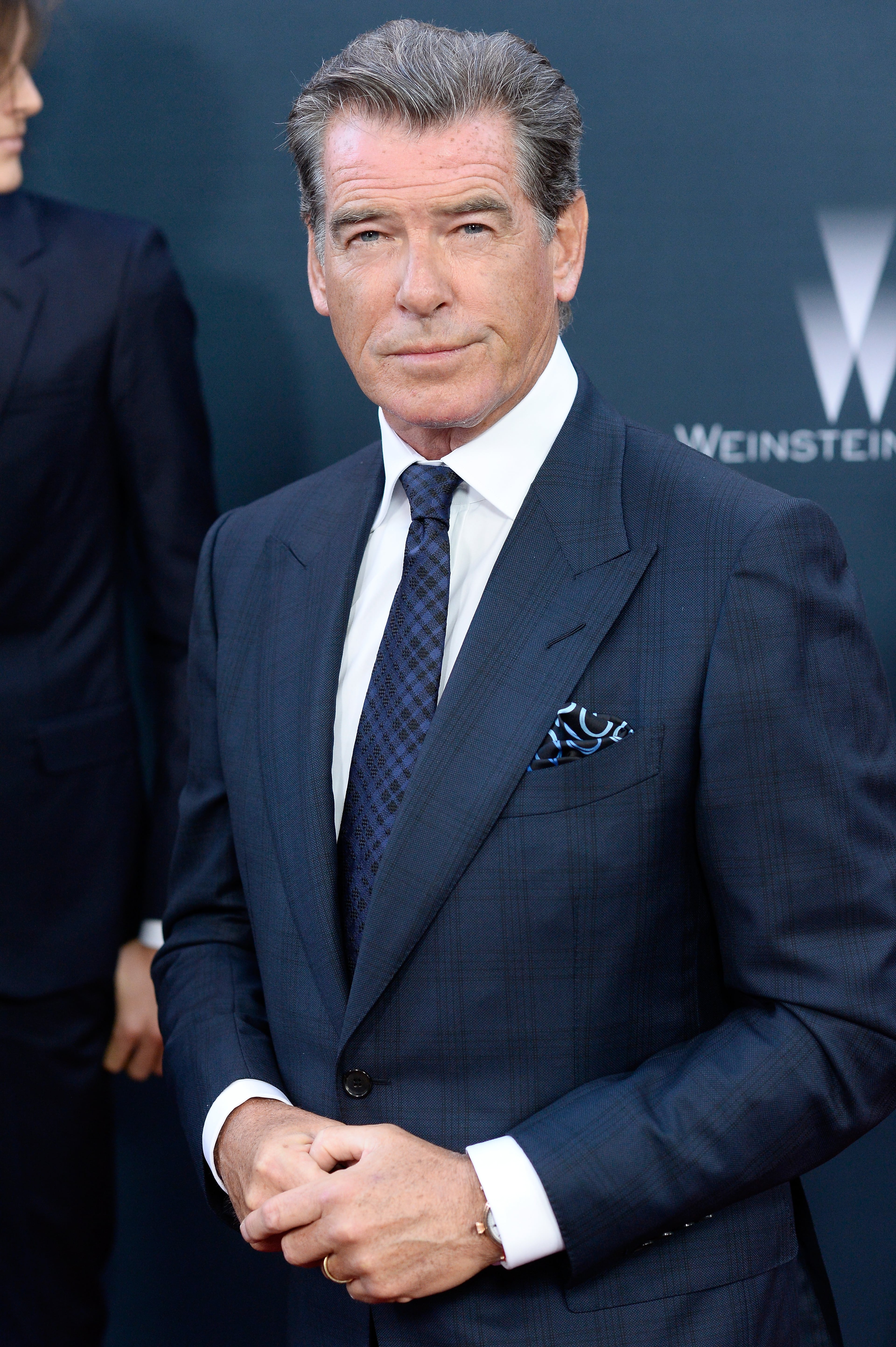 LOS ANGELES, CA - AUGUST 17: Actor Pierce Brosnan arrives at The Premiere Of The Weinstein Company's "No Escape" at Regal Cinemas L.A. Live on August 17, 2015 in Los Angeles, California. (Photo by Frazer Harrison/Getty Images)