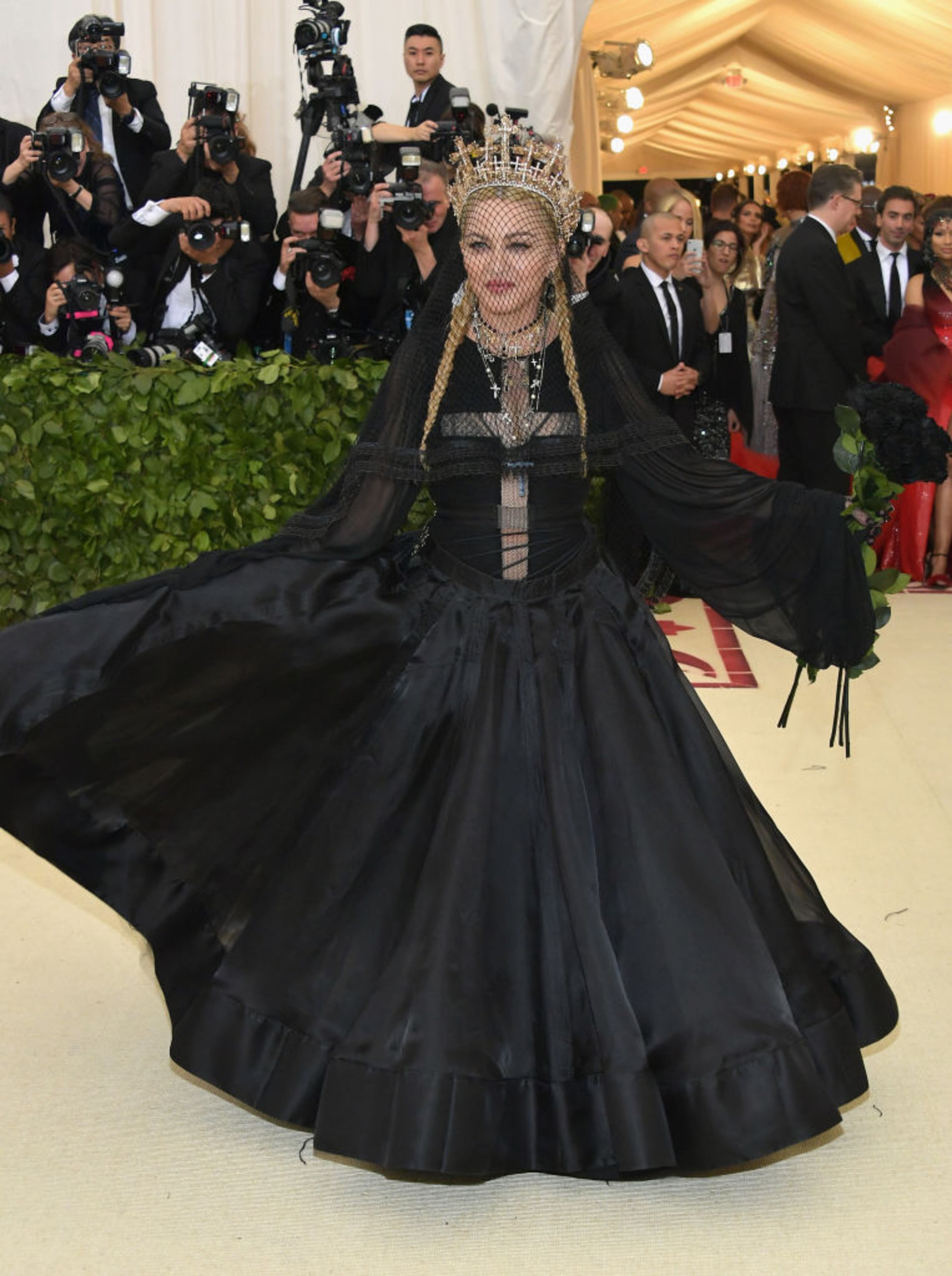 NEW YORK, NY - MAY 07: Madonna attends the Heavenly Bodies: Fashion & The Catholic Imagination Costume Institute Gala at The Metropolitan Museum of Art on May 7, 2018 in New York City. (Photo by Neilson Barnard/Getty Images)