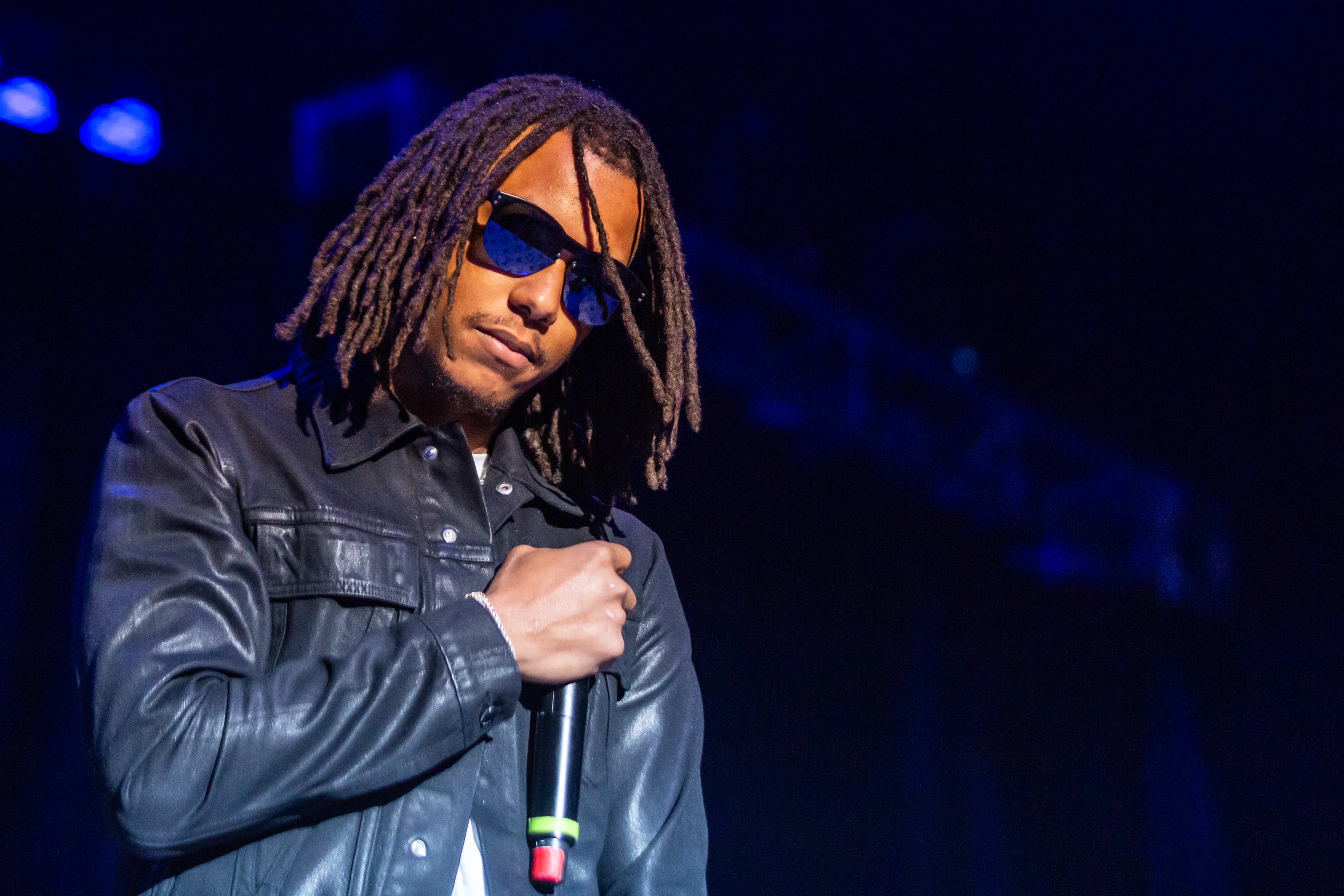 Skilla Baby finished up for several opening acts and interacted heavily with the crowd - stage diving and crowd surfing at the end of his set before Offset took the stage on Wednesday, April 10, 2024, at the Coca-Cola Roxy. (RYAN FLEISHER FOR THE ATLANTA JOURNAL-CONSTITUTION)