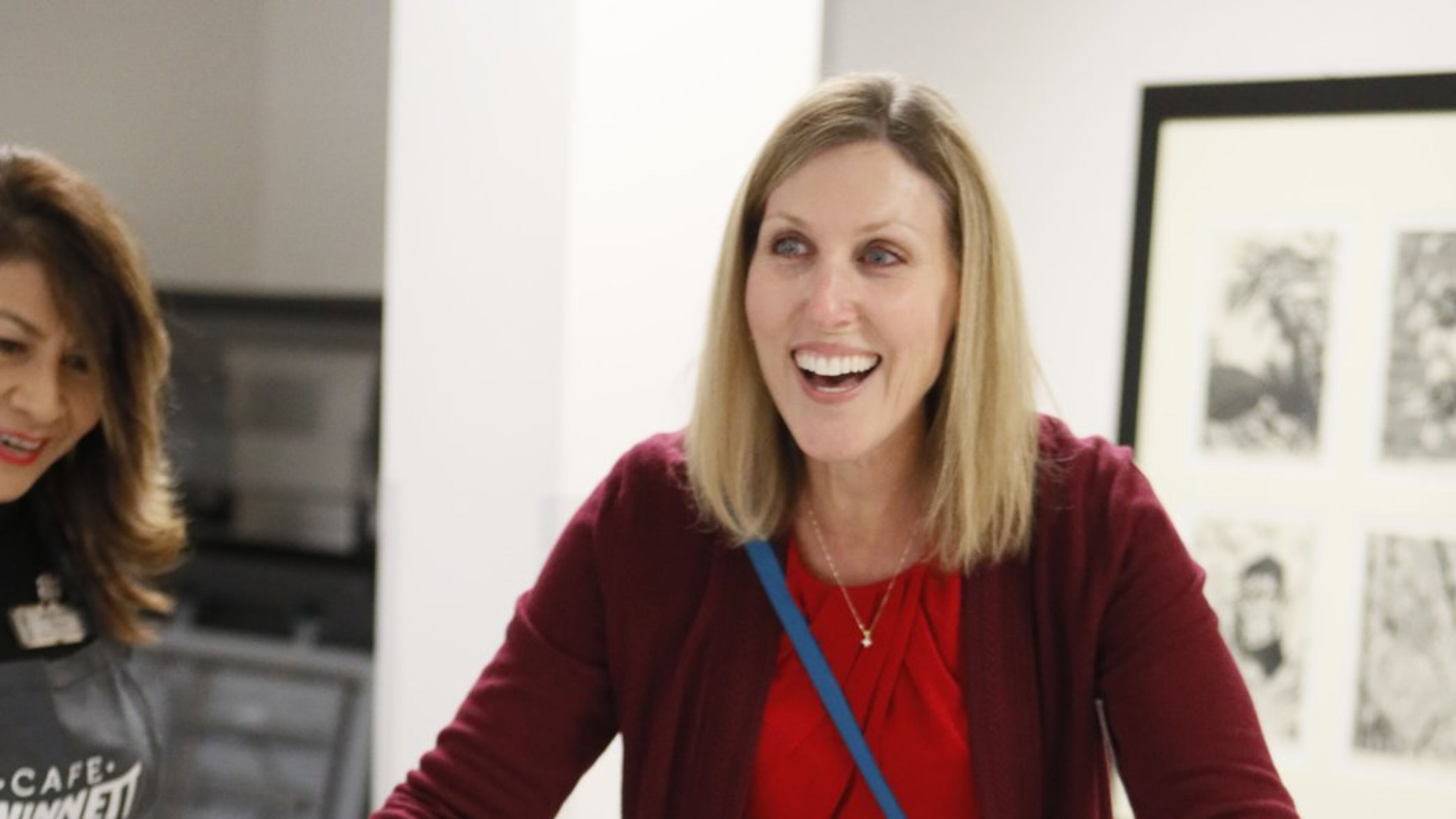 Lisa Watkins, director of school technology, pedals up a tropical smoothie on the “shake cycle,” which uses a bike to run the blender. During School Lunch Week, Gwinnett County Public Schools hosted its fourth annual Taste of Cafe Gwinnett. Sponsored by the Gwinnett County School Nutrition Team, the event took place at the J. Alvin Wilbanks Instructional Support Center in Suwanee, and showcased actual school lunches for central office staff to sample. BOB ANDRES / ROBERT.ANDRES@AJC.COM