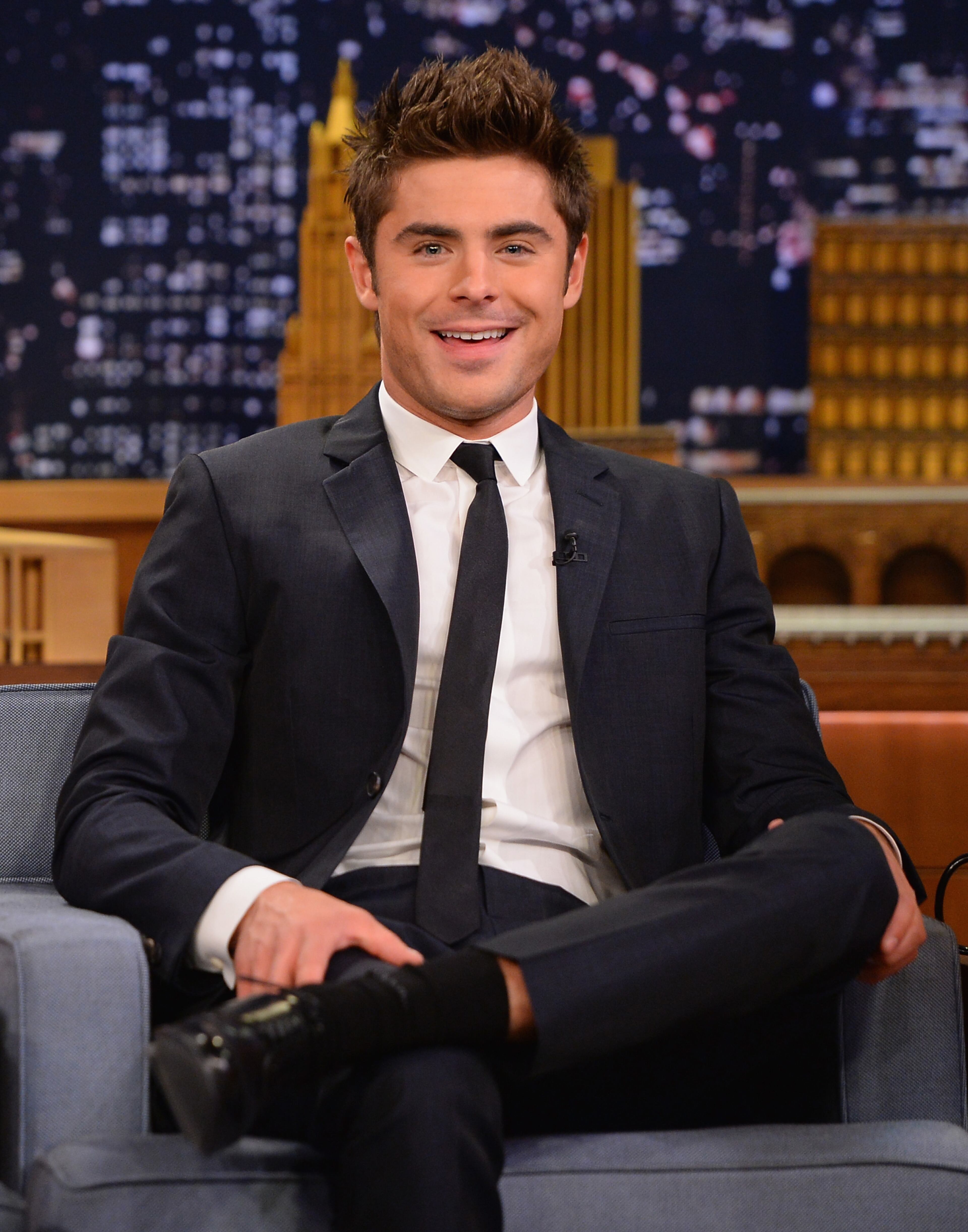 NEW YORK, NY - MAY 07: Zac Efron visits "The Tonight Show Starring Jimmy Fallon" at Rockefeller Center on May 7, 2014 in New York City. (Photo by Theo Wargo/NBC/Getty Images for "The Tonight Show Starring Jimmy Fallon")
