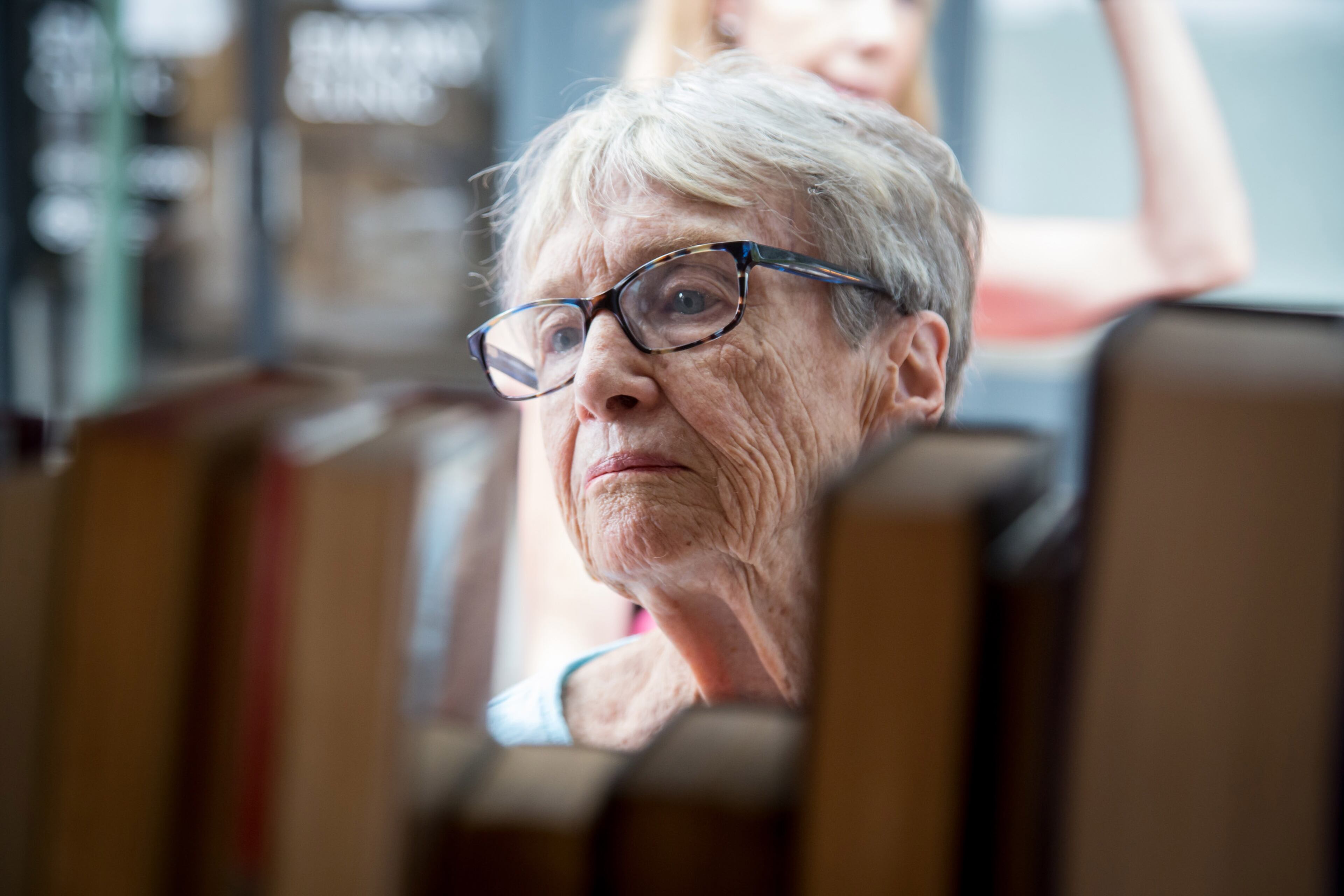 Sandy Krause looks over some old books during the AJC Decatur Book Festival Saturday, September 1, 2018. The festival kicked off Friday night and continues Sunday. (Photo: STEVE SCHAEFER / SPECIAL TO THE AJC)