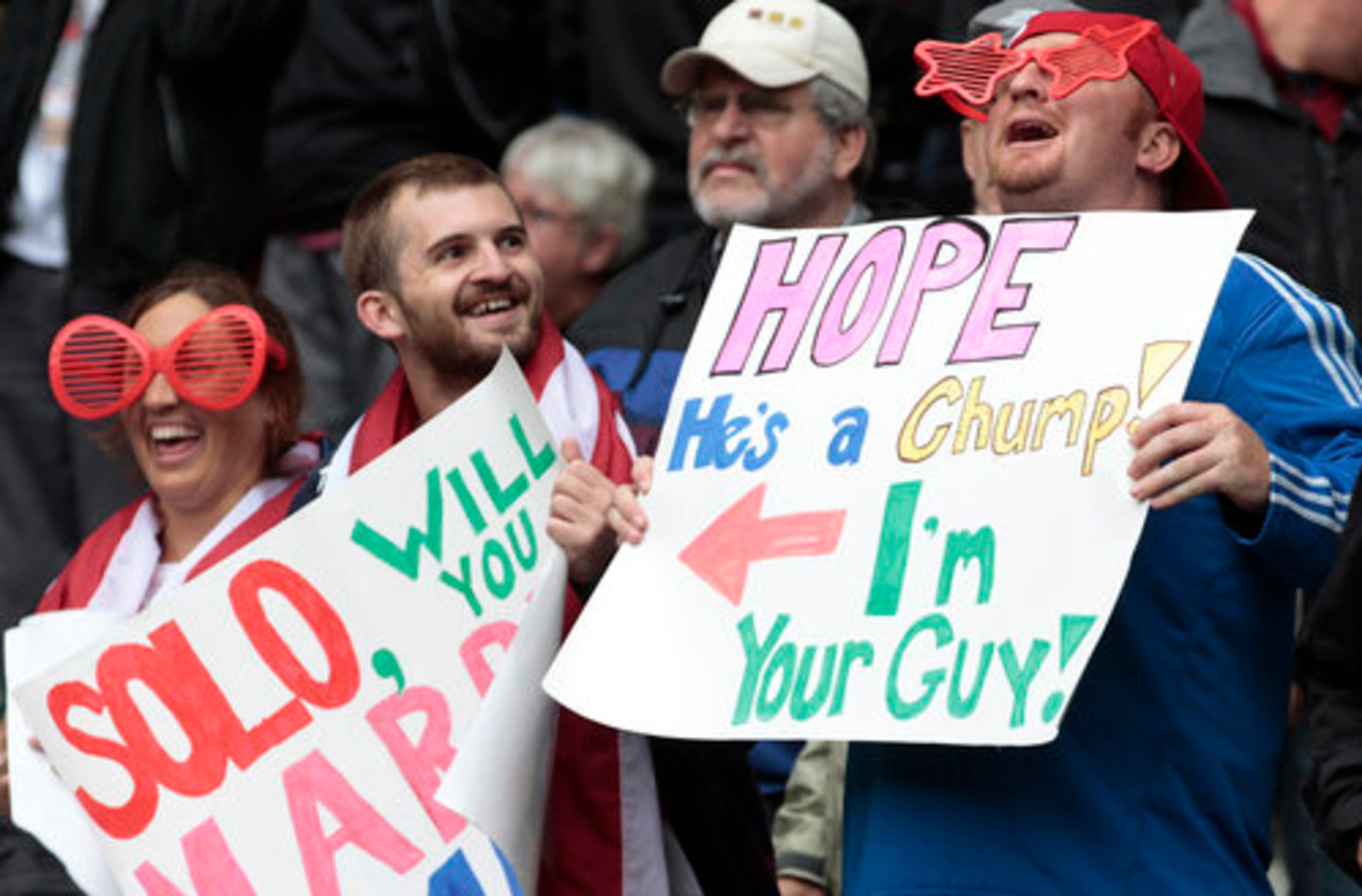 A lot of guys in the stands competed for the attention of goaltender Hope Solo ...