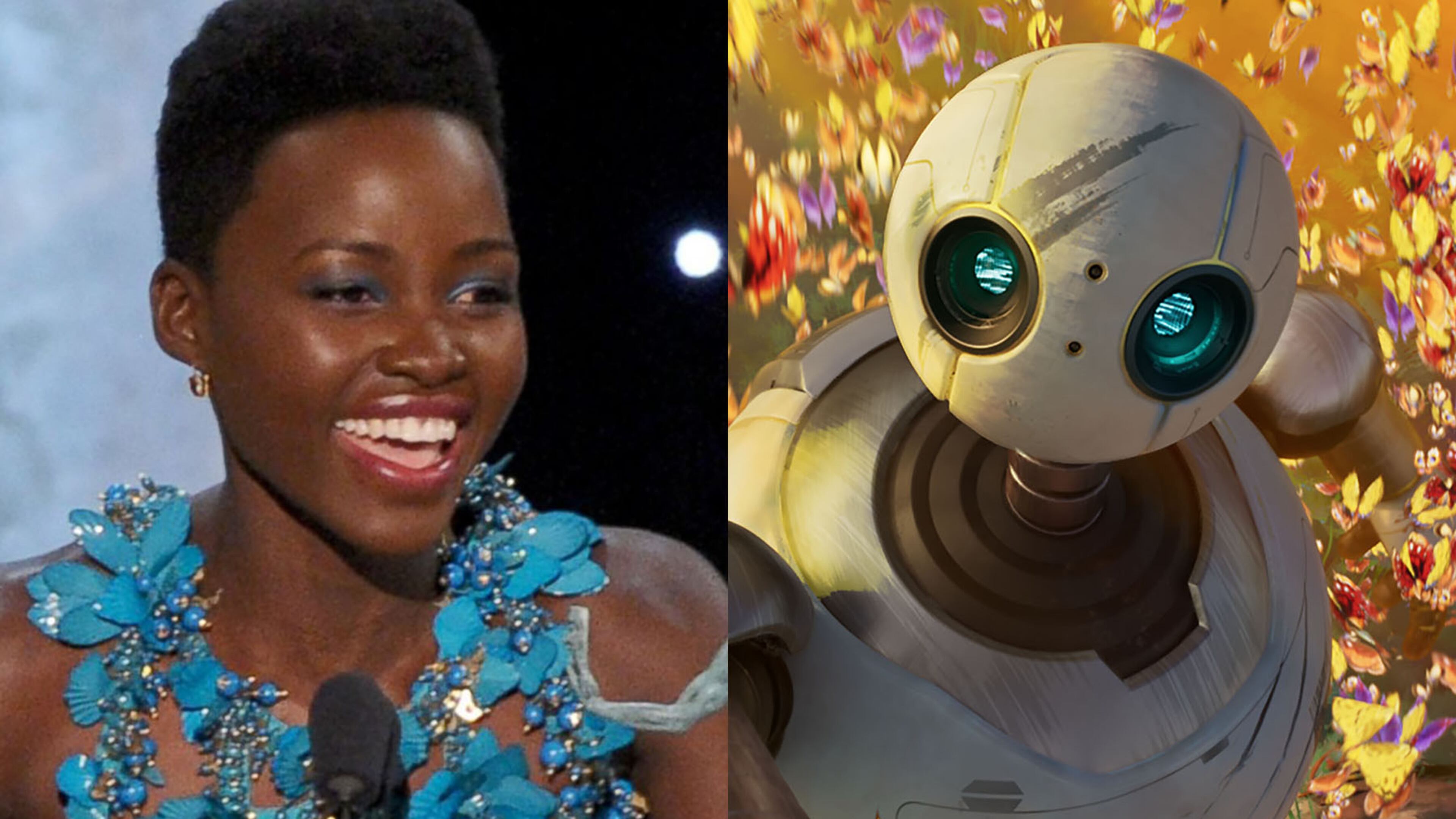 Lupita Nyong'o plays a robot that ends up on a deserted island and learns to live in the wild in the animated film "The Wild Robot," out in theaters Sept. 27, 2024. (DreamWorks)