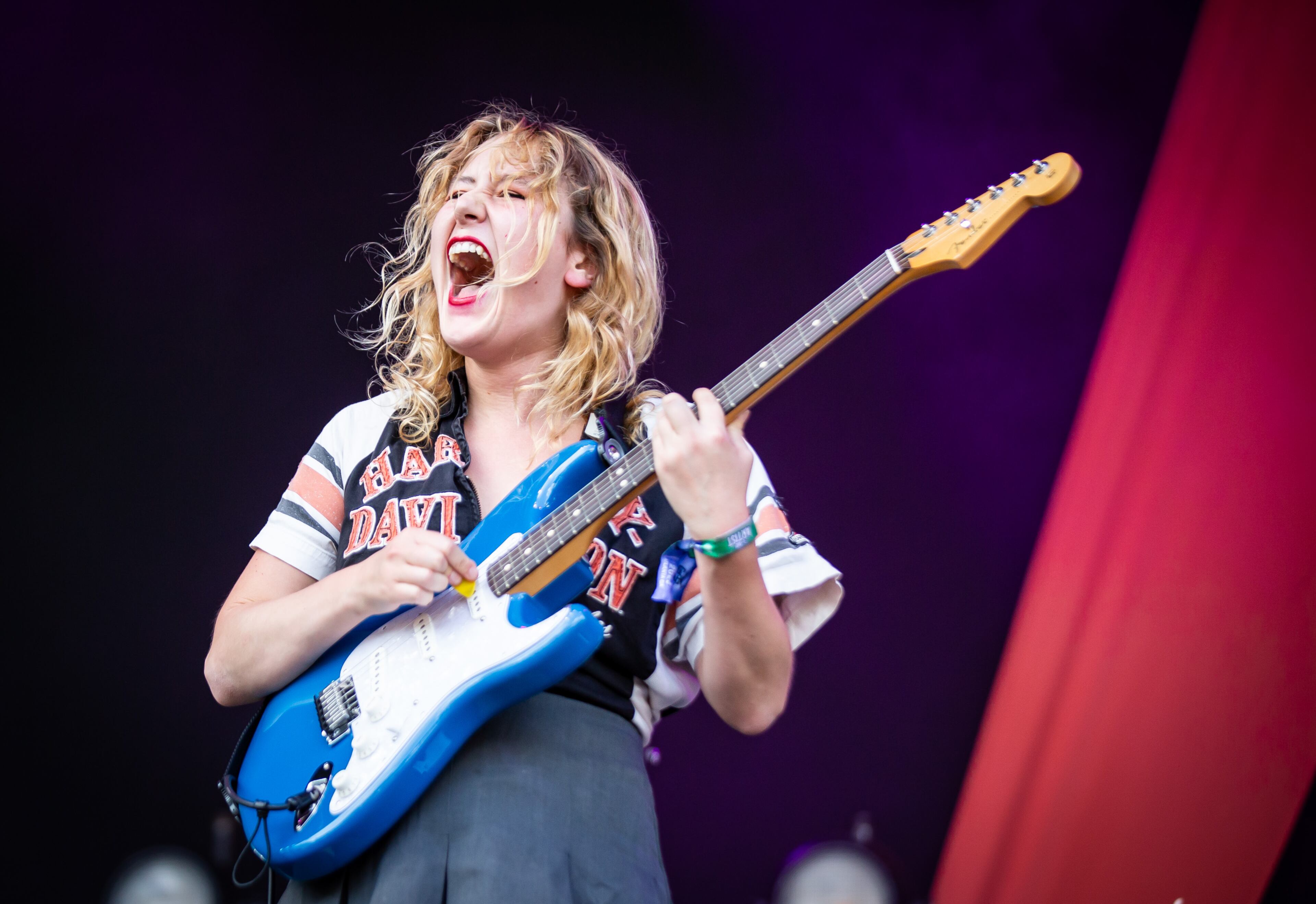The Lambrini Girls perform on Day 1 of Shaky Knees at Piedmont Park on Friday, Sept. 19, 2025, in Atlanta. (Ryan Fleisher for the AJC)