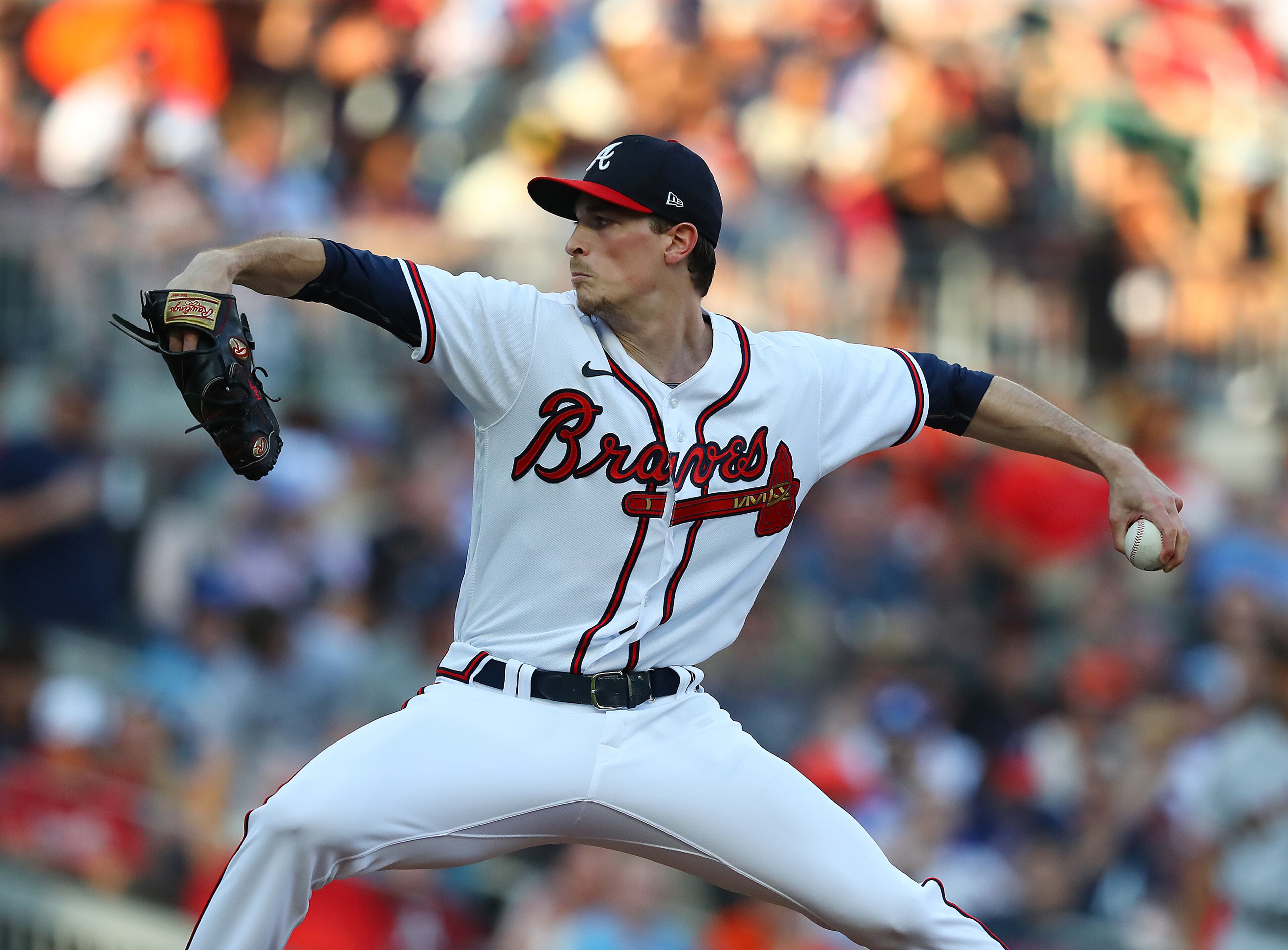 Braves pitcher Max Fried delivers against the Giants during the first inning Monday, June 20, 2022, in Atlanta. (Curtis Compton / Curtis.Compton@ajc.com)