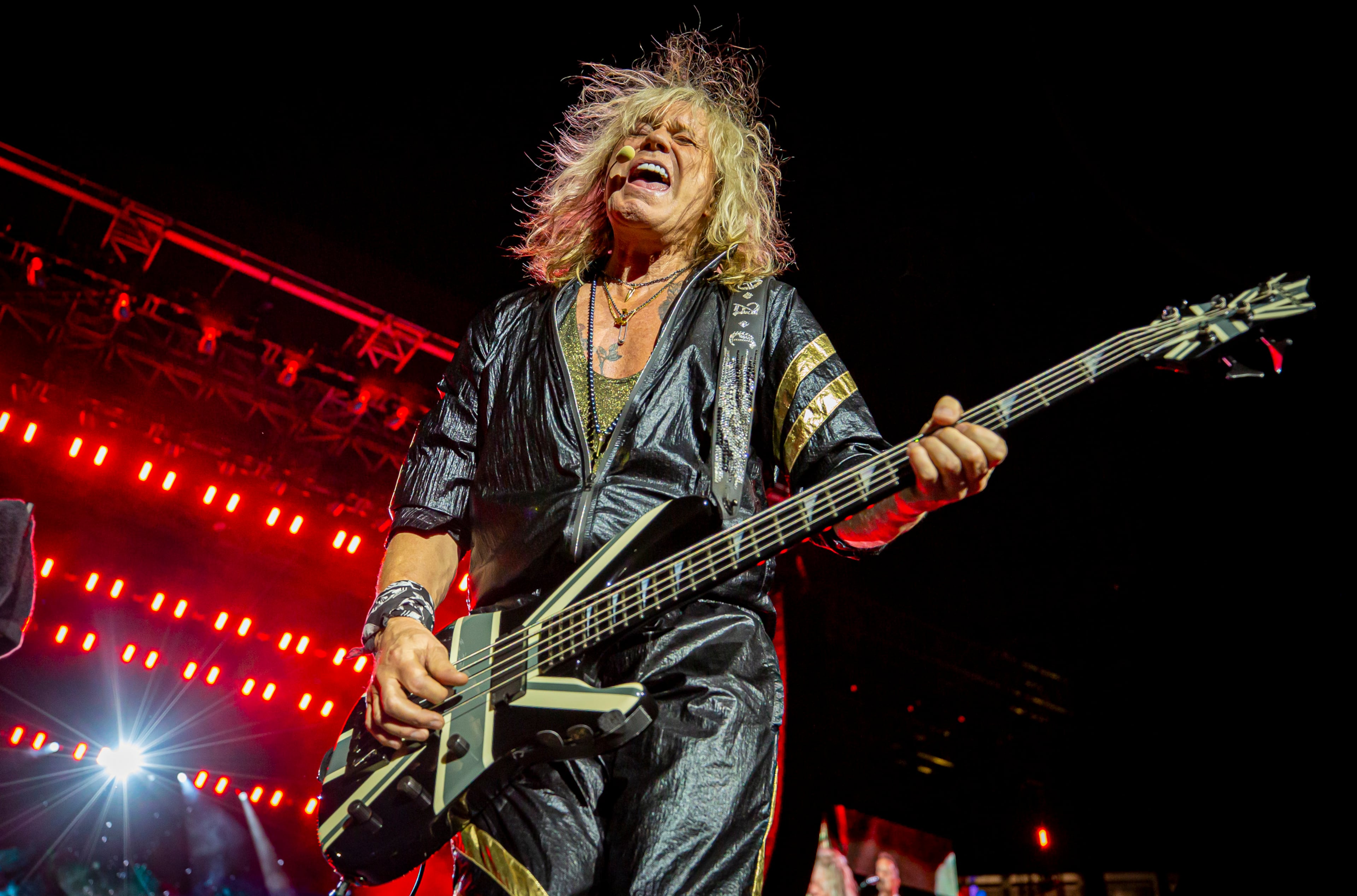 Def Leppard rocks the crowd with all the hits spanning their 48 year career at Truist Park in Atlanta on Saturday, July 13, 2024. (RYAN FLEISHER FOR THE ATLANTA JOURNAL-CONSTITUTION)