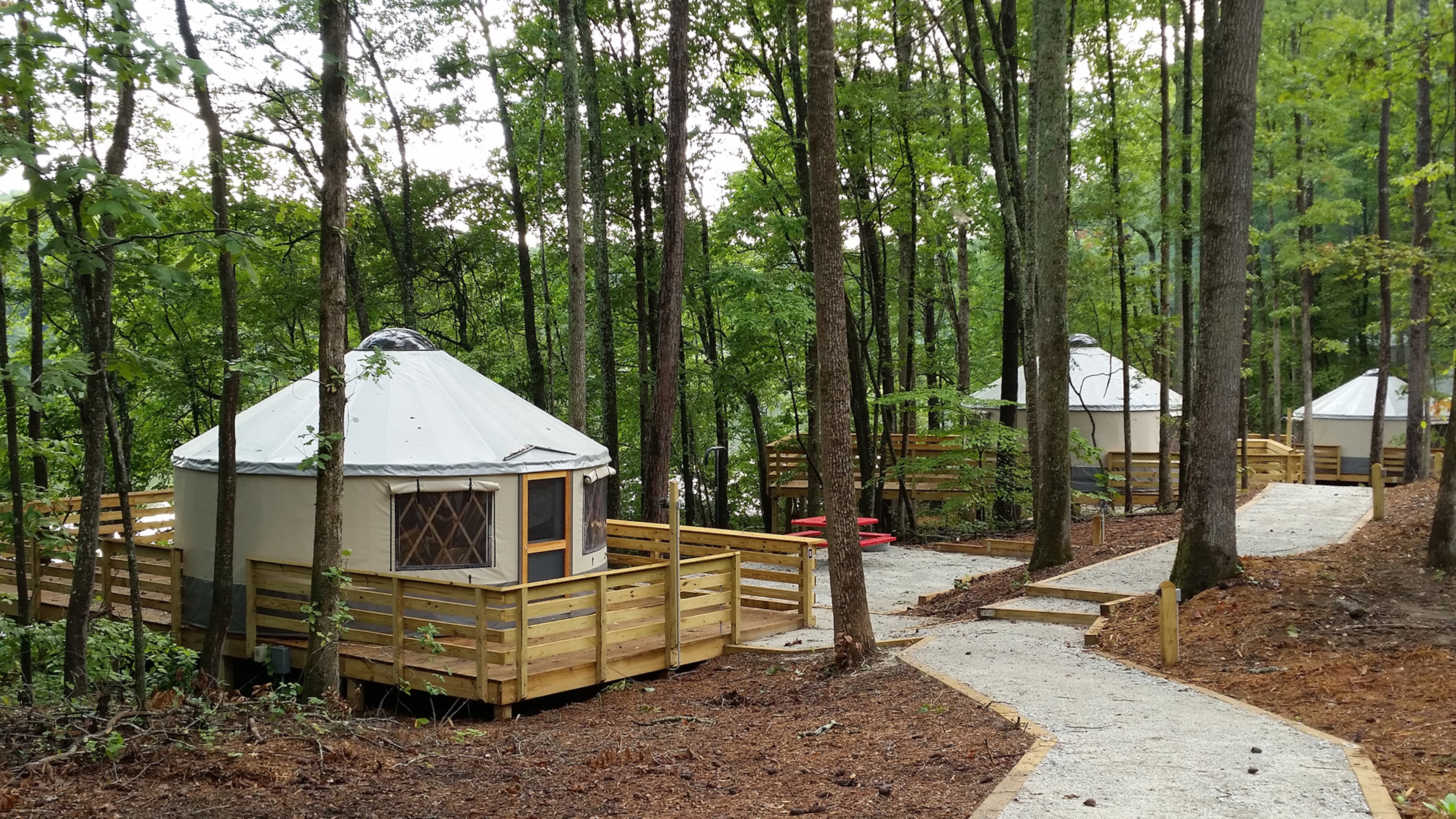 Sleep indoors while in the great outdoors with yurts, available at Sweetwater Creek State Park.
Contributed by Georgia State Parks