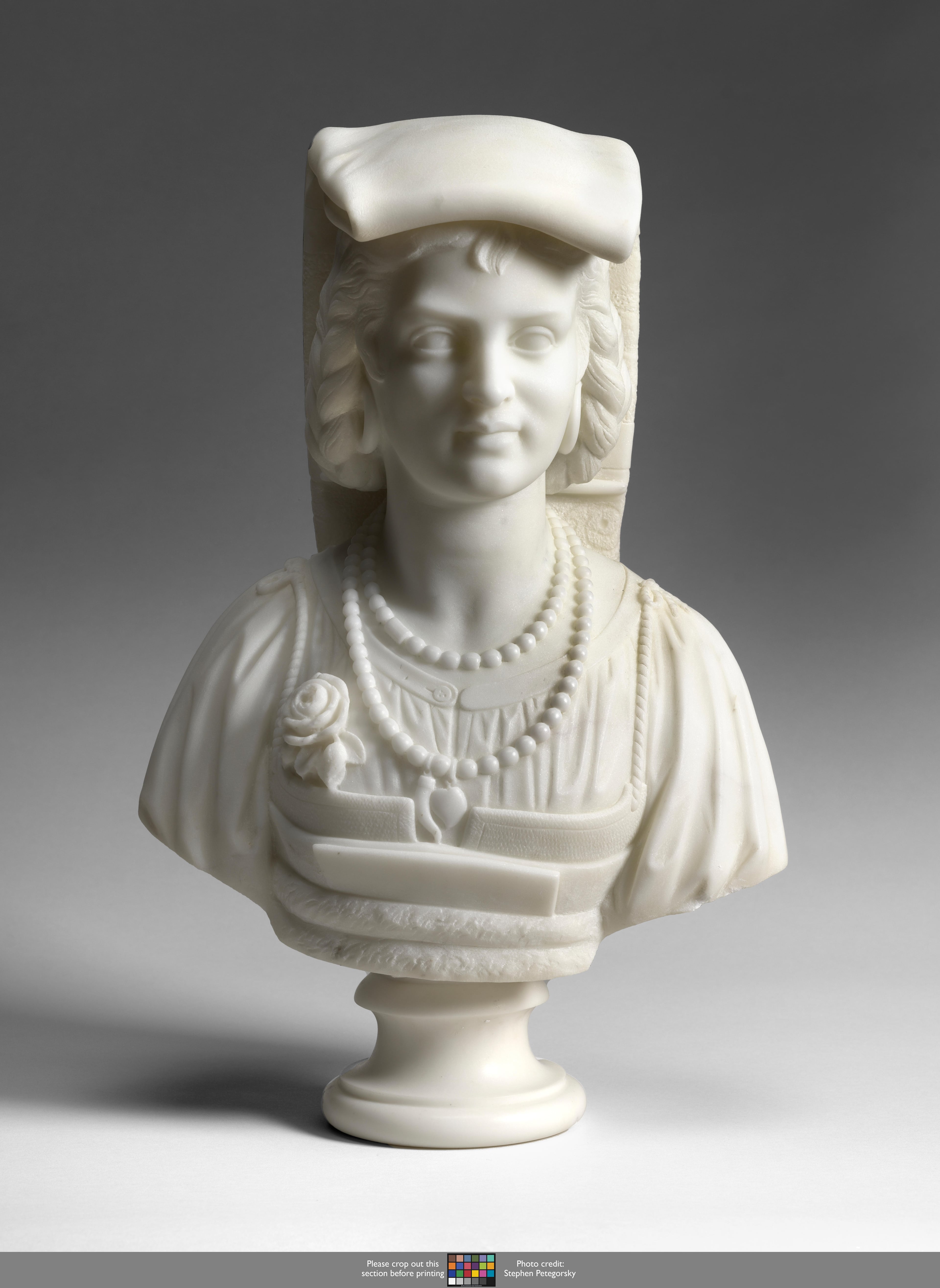 "Portrait Bust of a Contadina," a marble sculpture by Edmonia Lewis. (Courtesy of Georgia Museum of Art/Mark Landon)