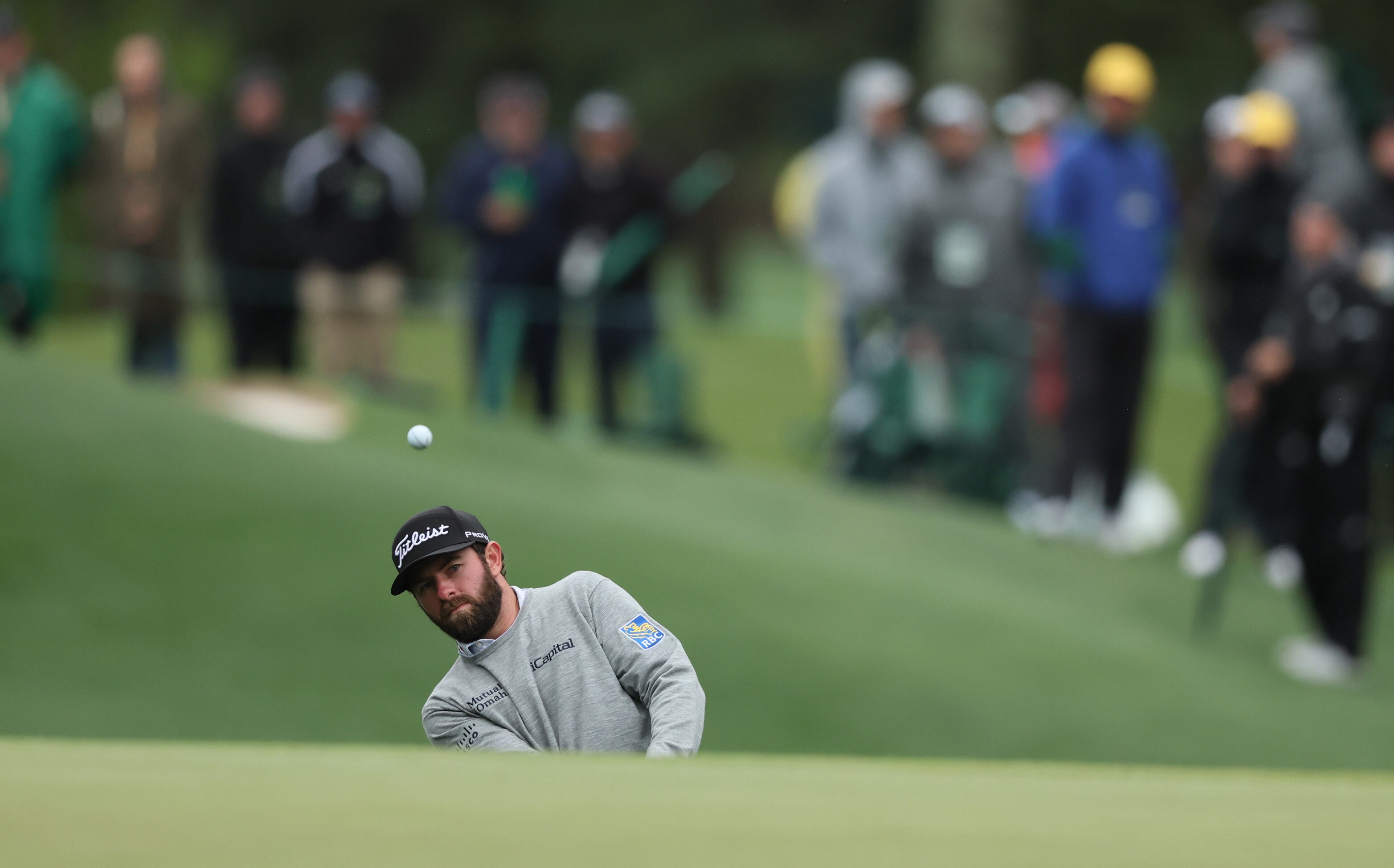Cameron Young hits to the third green during third round of the 2023 Masters Tournament at Augusta National Golf Club, Saturday, April 8, 2023, in Augusta, Ga. (Jason Getz / Jason.Getz@ajc.com)