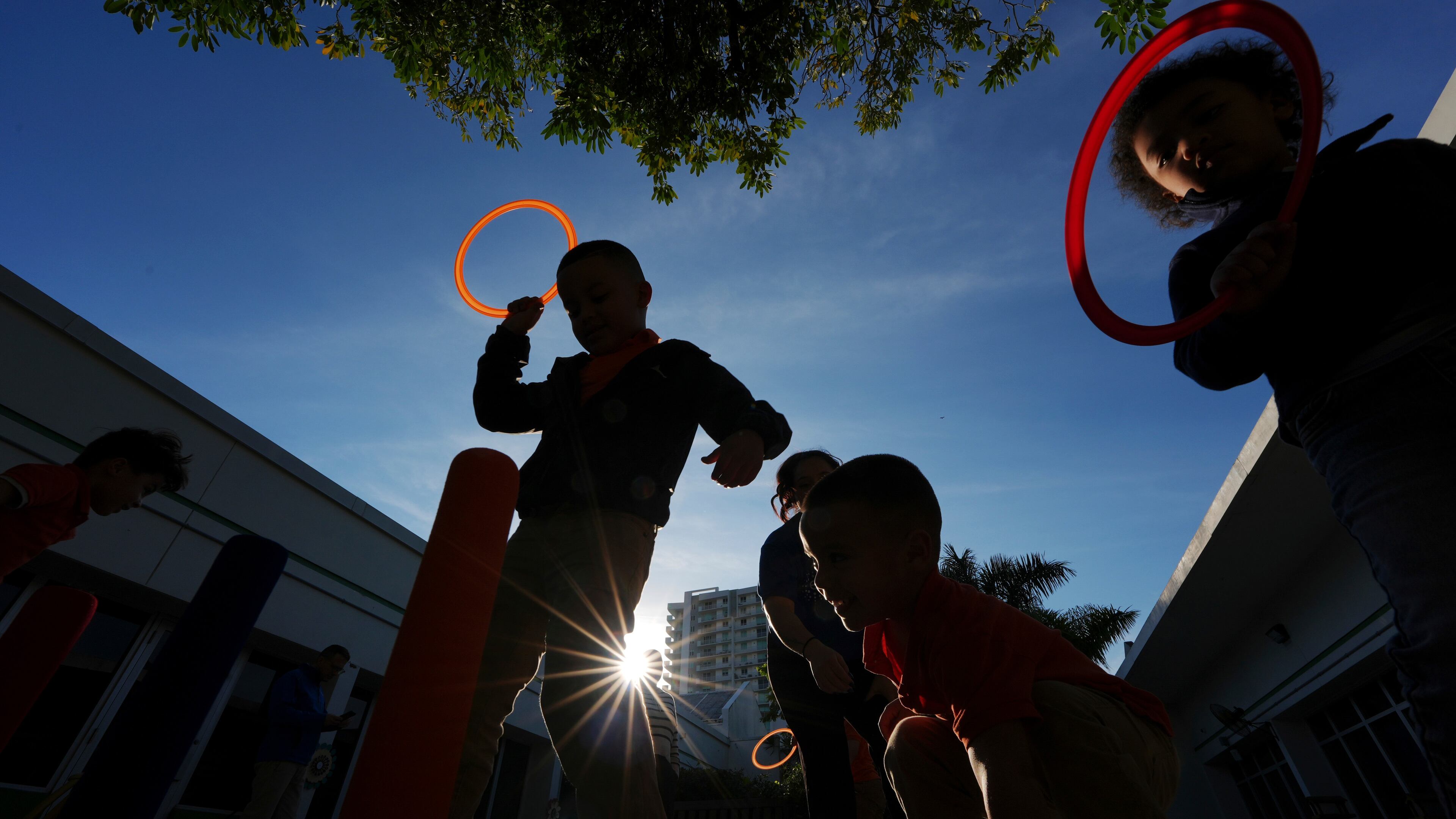 FILE - Children play during aftercare for the Head Start program at Easterseals South Florida, in Miami, Jan. 29, 2025. (AP Photo/Rebecca Blackwell, File)