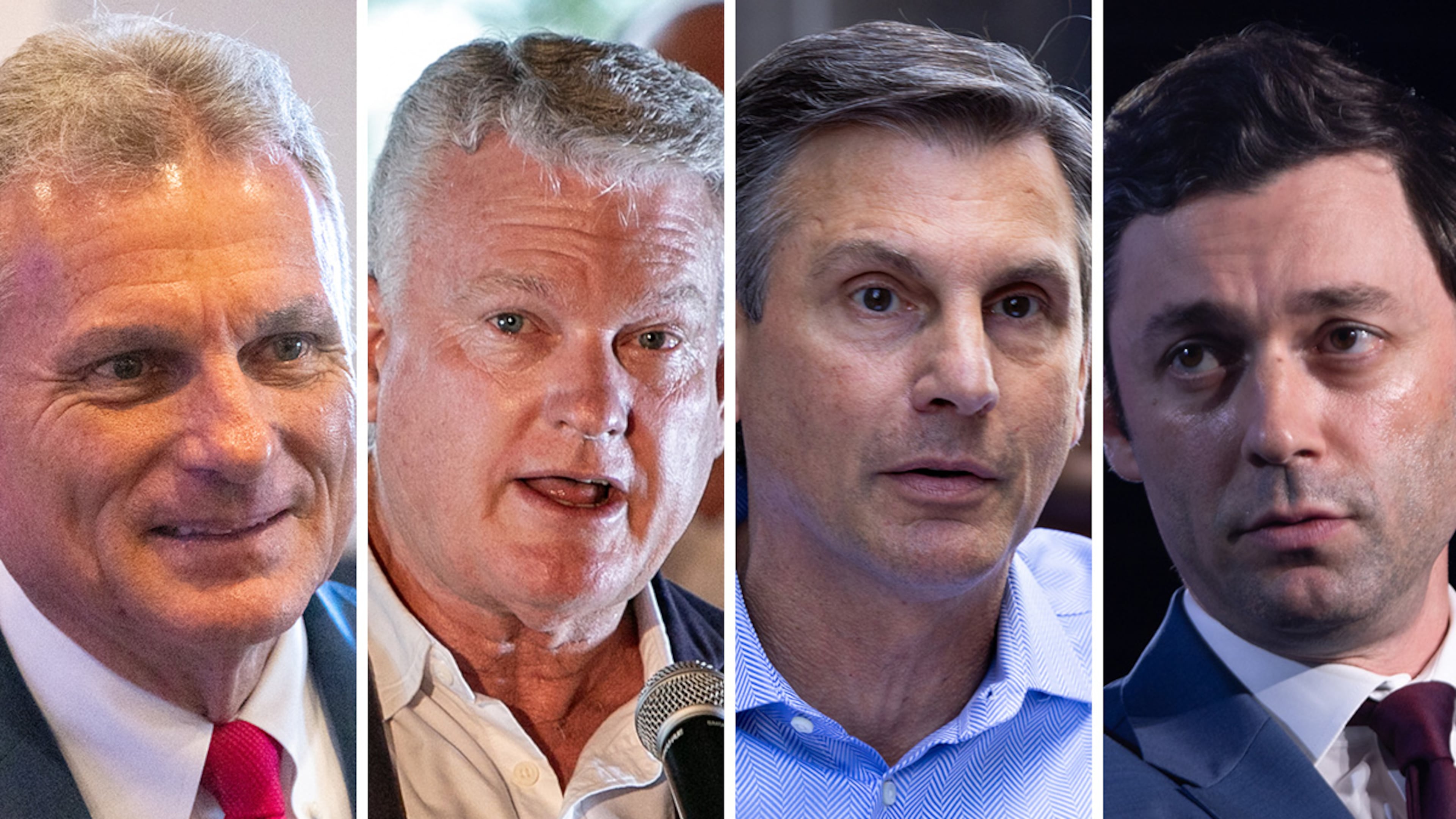 Many Republicans have not yet decided if they'll vote for (from left) Buddy Carter, Mike Collins or Derek Dooley for the U.S. Senate. Jon Ossoff is the lone Democrat running.