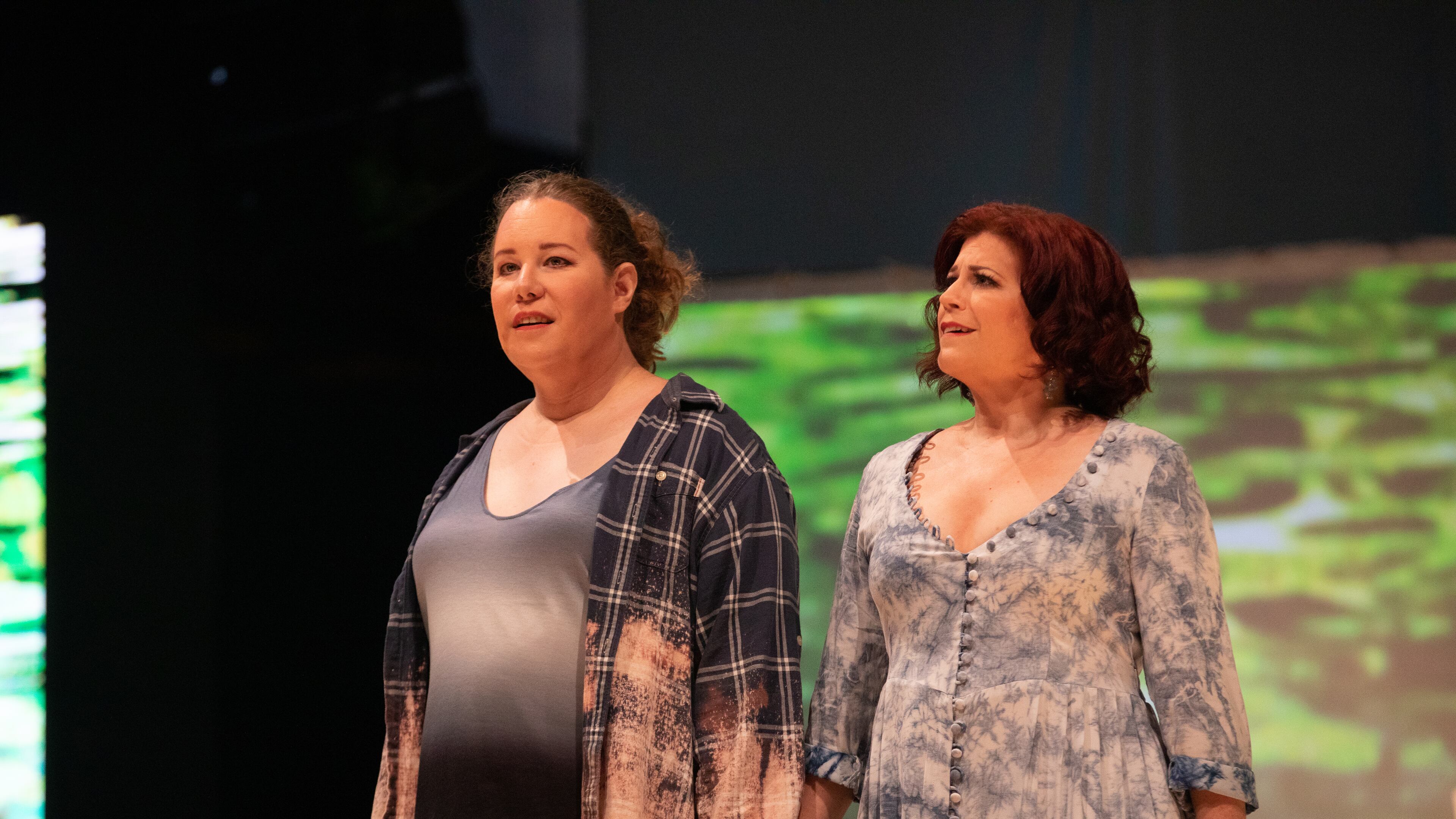 Lucia Lucas as Hannah Before and Blythe Gaissert as Hannah After in the Atlanta Opera production of "As One."