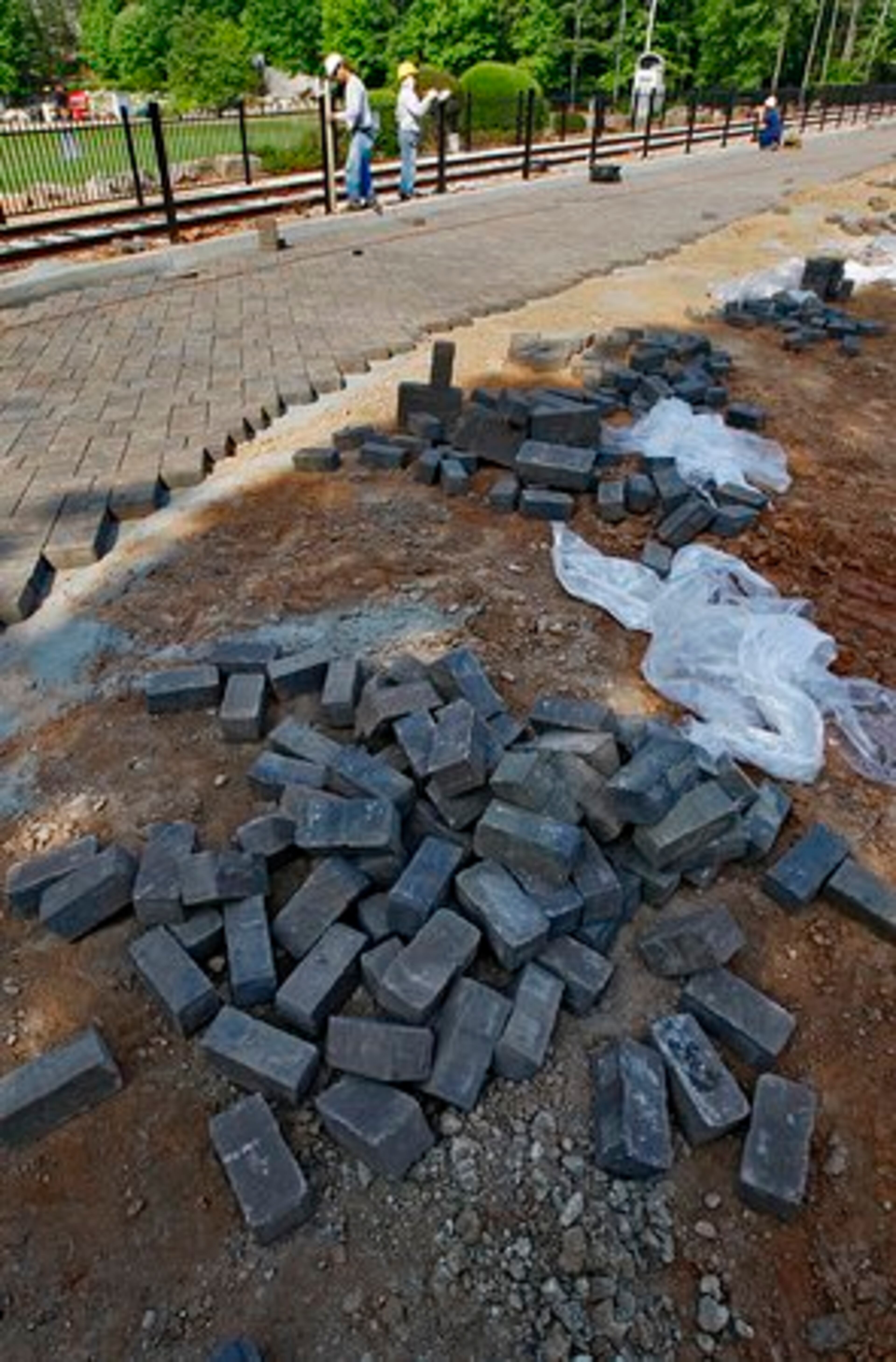Pavers replaced the old walkways.