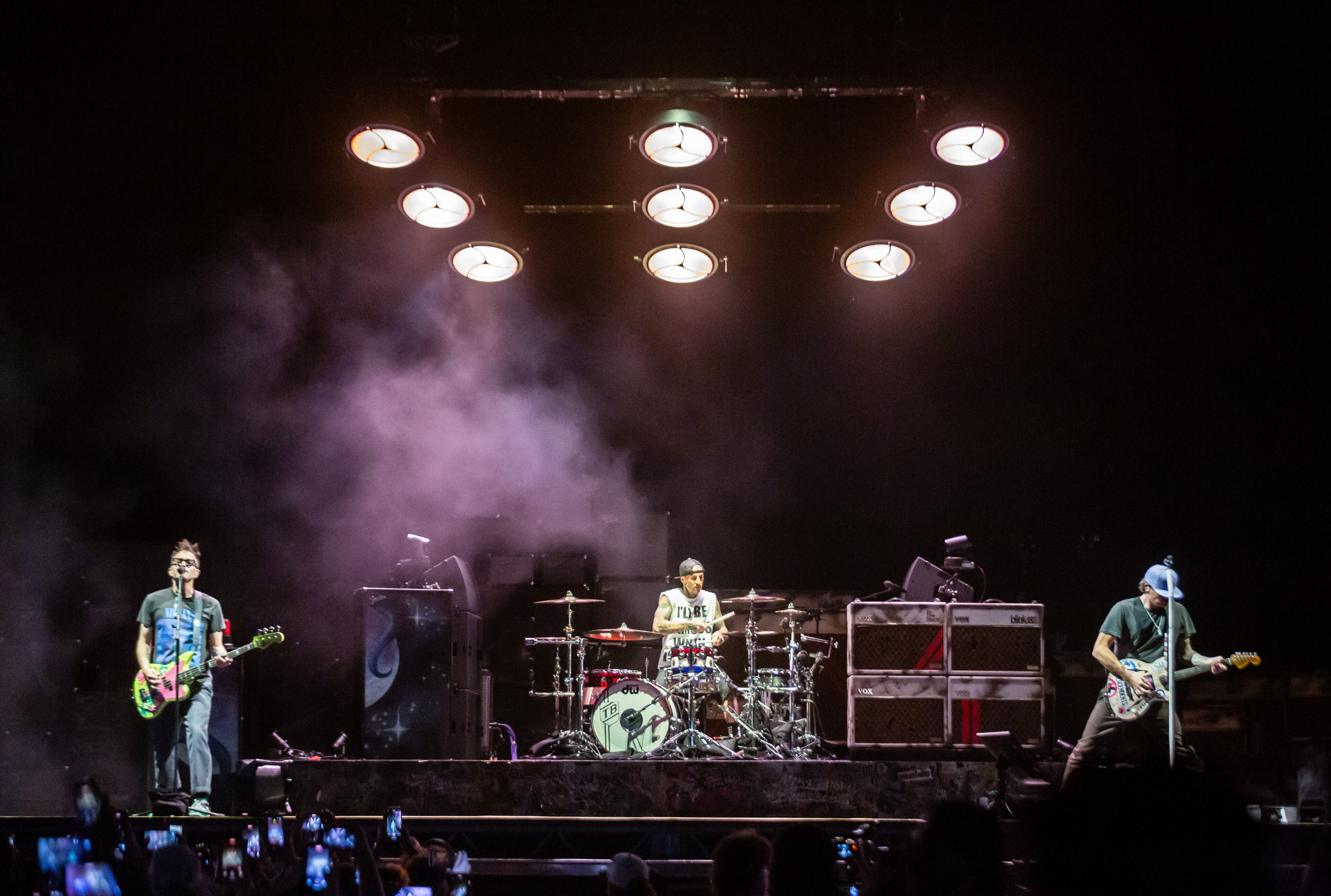 Atlanta, Ga. — Headliners Blink-182 closed out 2025’s Shaky Knees on Sunday, Sept. 21, with a two-hour onslaught of hits for a packed Piedmont Park. (RYAN FLEISHER FOR THE ATLANTA JOURNAL-CONSTITUTION)