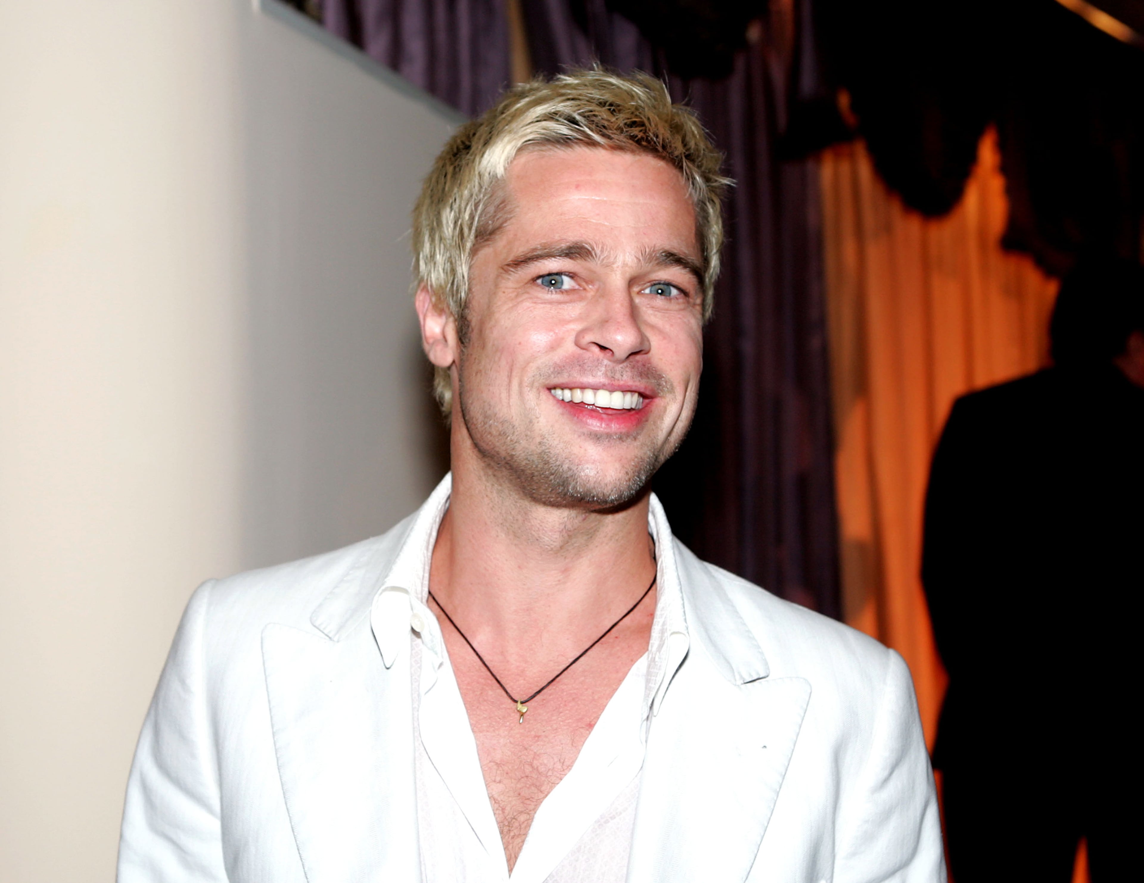 BEVERLY HILLS, CA - JULY 20: Actor Brad Pitt poses at the Hollywood Foreign Press Association annual installation luncheon at the Beverly Hills Hotel on July 20, 2005 in Beverly Hills, California. (Photo by Kevin Winter/Getty Images)