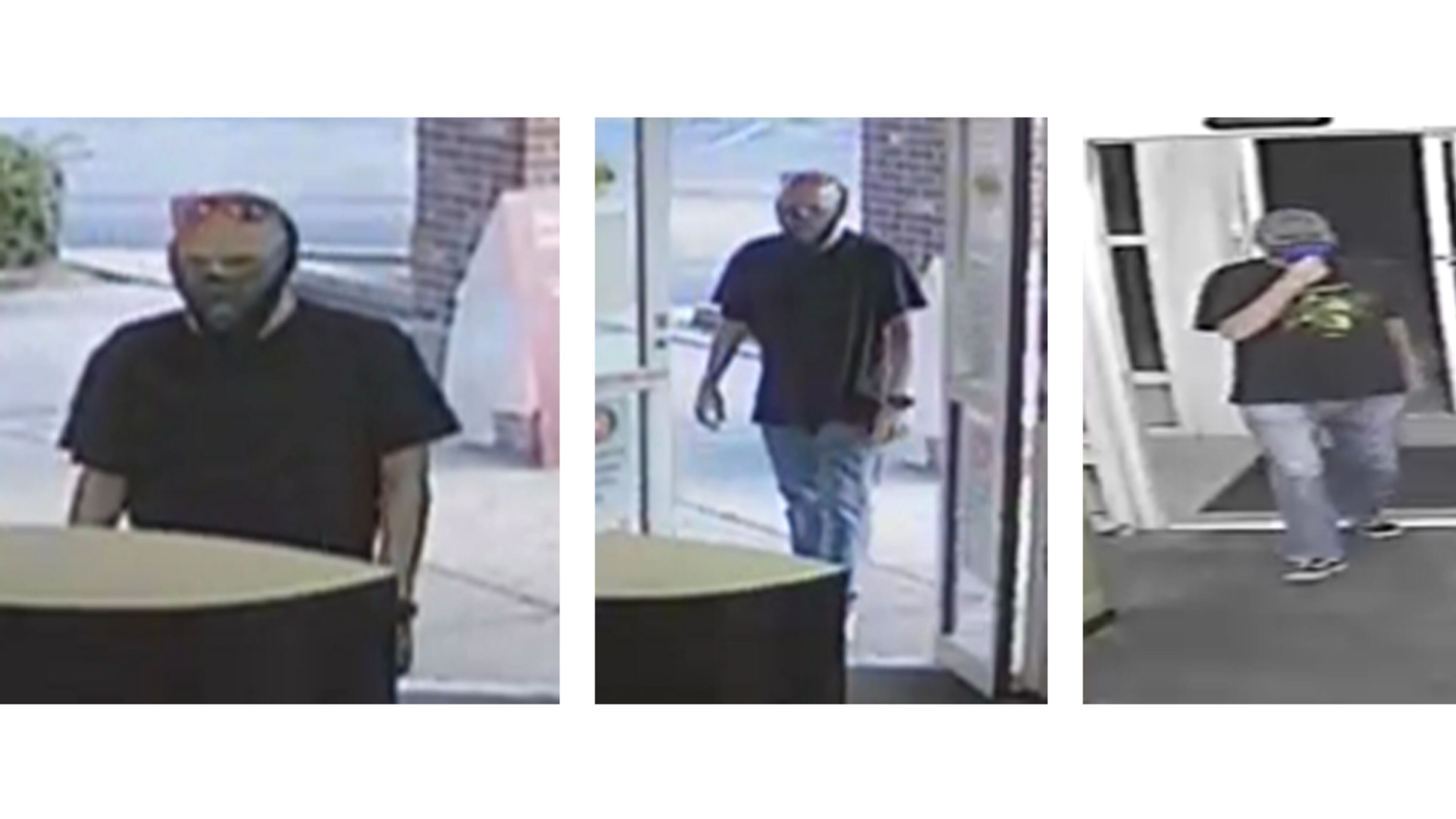 The man is suspected of stealing a total of $750 from three locations.