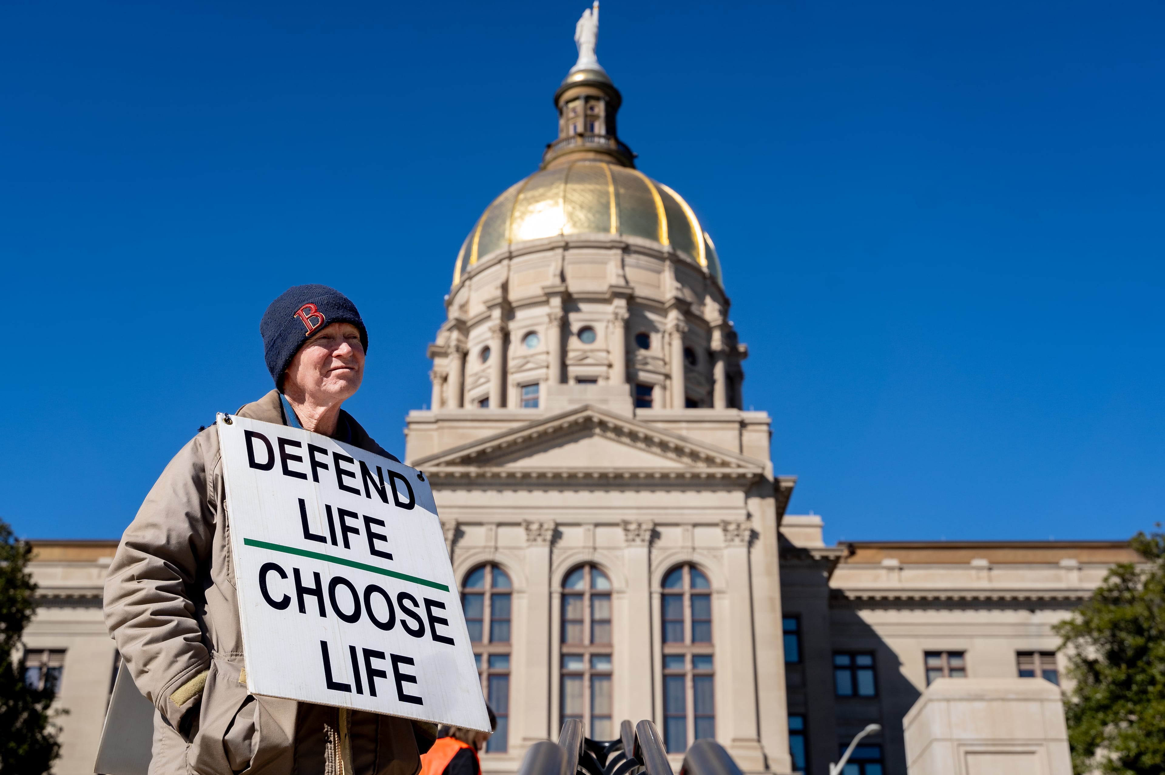 Memorial service and silent march of anti-abortion activists to commemorate the anniversary of the 1973 Supreme Court ruling in Roe v Wade
