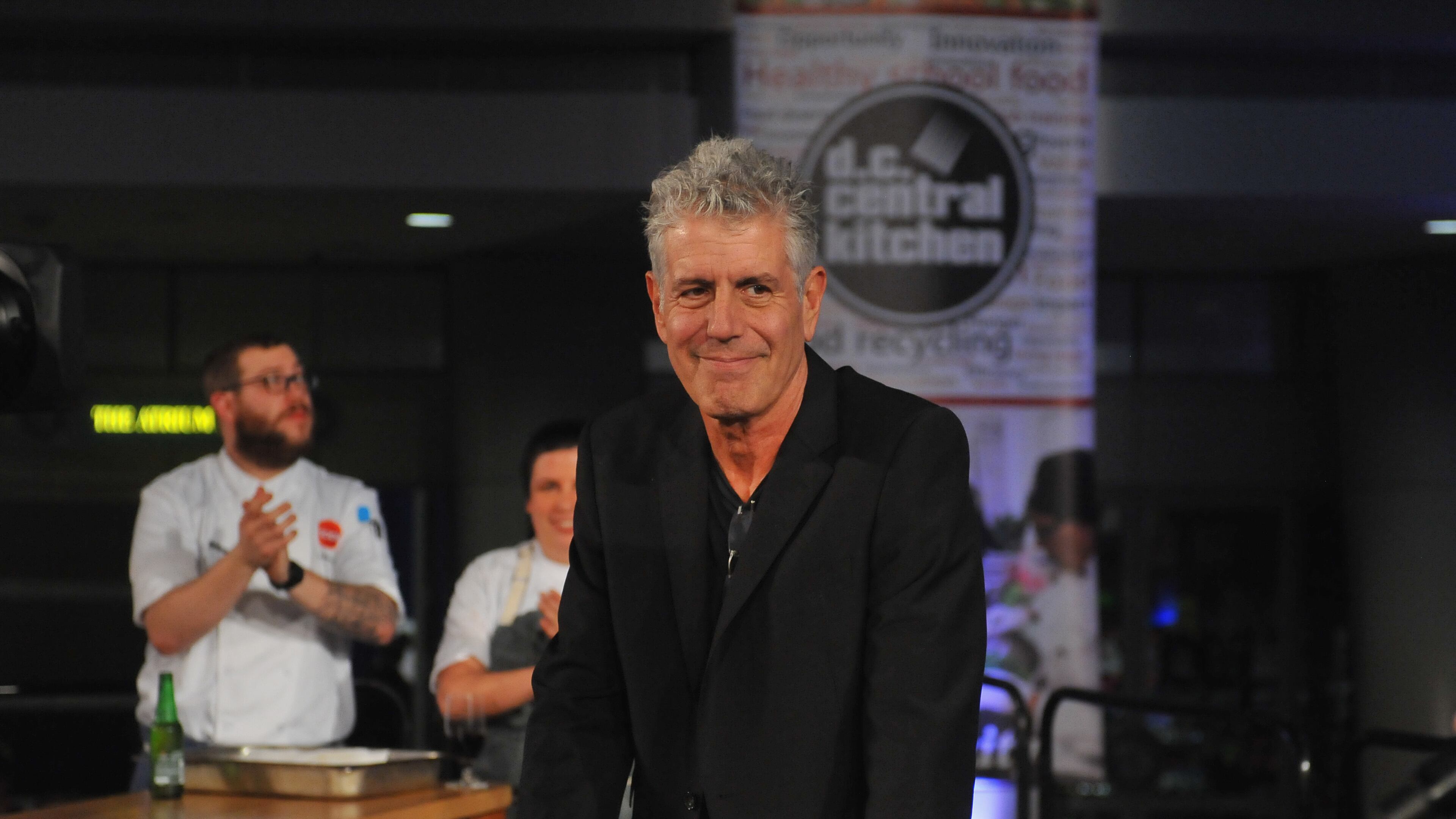 WASHINGTON, DC - NOVEMBER 11: Host Athony Bourdain speaks on stage during the DC Central Kitchen's Capital Food Fight event at Ronald Reagan Building on November 11, 2014 in Washington, DC. (Photo by Larry French/Getty Images for DC Central Kitchen) WASHINGTON, DC - NOVEMBER 11: Host Athony Bourdain speaks on stage during the DC Central Kitchen's Capital Food Fight event at Ronald Reagan Building on November 11, 2014 in Washington, DC. (Photo by Larry French/Getty Images for DC Central Kitchen)