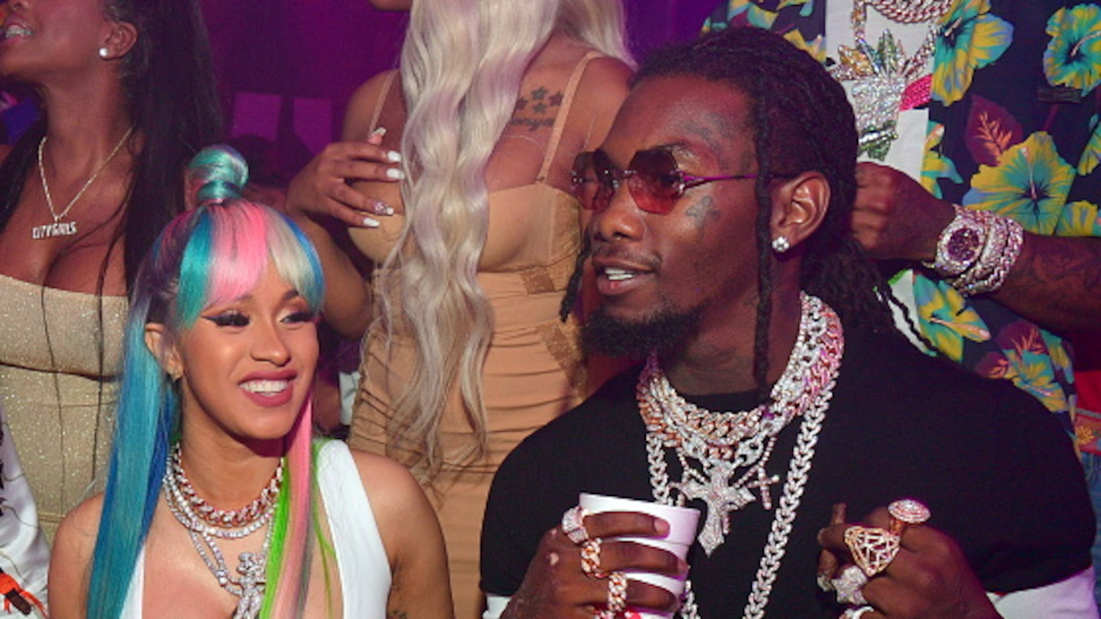 ATLANTA, GA - JUNE 07: Cardi B and Offset of The Group Migos attend a Birthday Celebration for Pierre 'Pee' Thomas at Gold Room on June 7, 2018 in Atlanta, Georgia. (Photo by Prince Williams/WireImage)