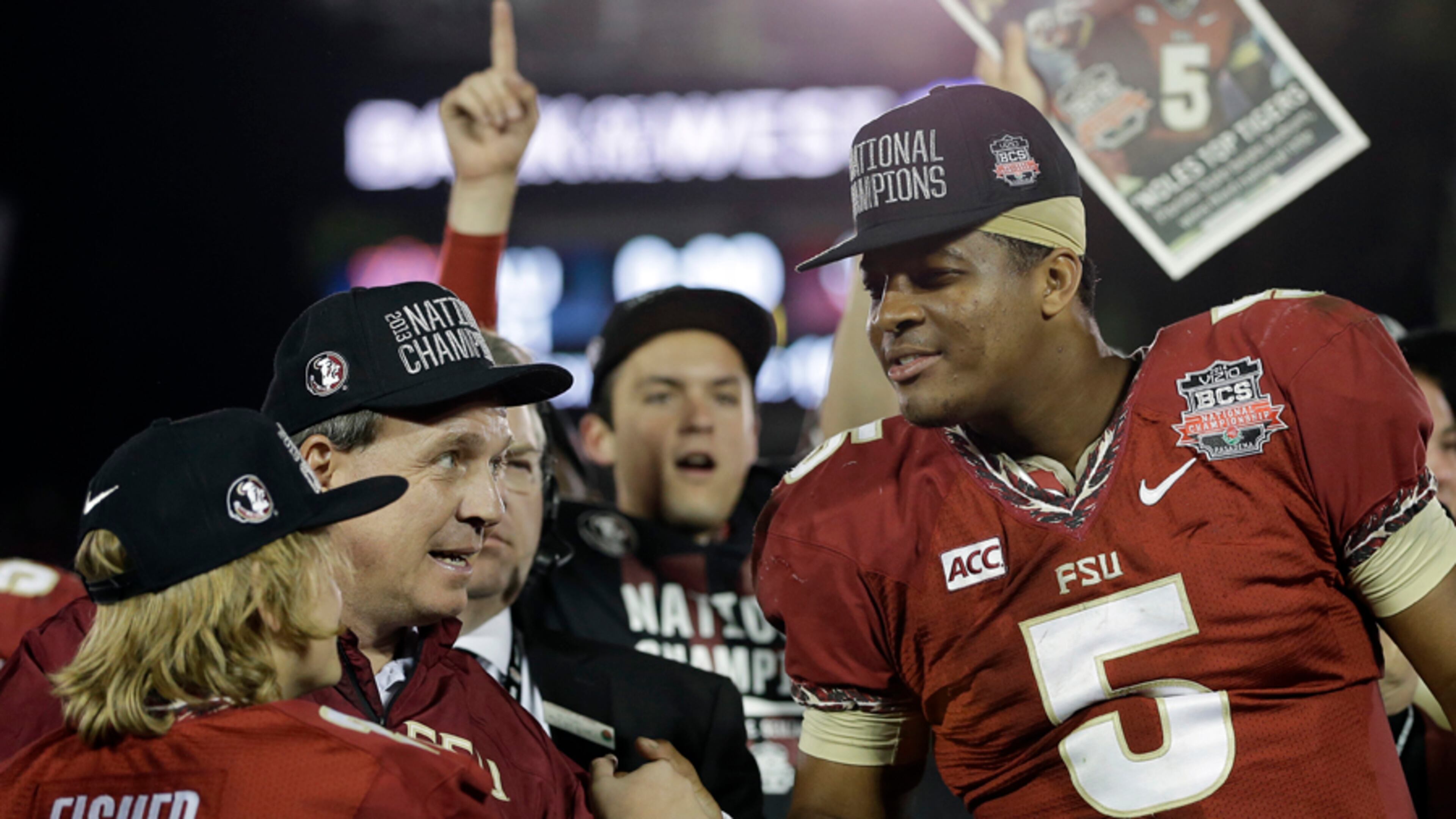 FSU head coach Jimbo Fisher (left) and QB Jameis Winston (right) have the nation's top talent but also face a tougher schedule next season.