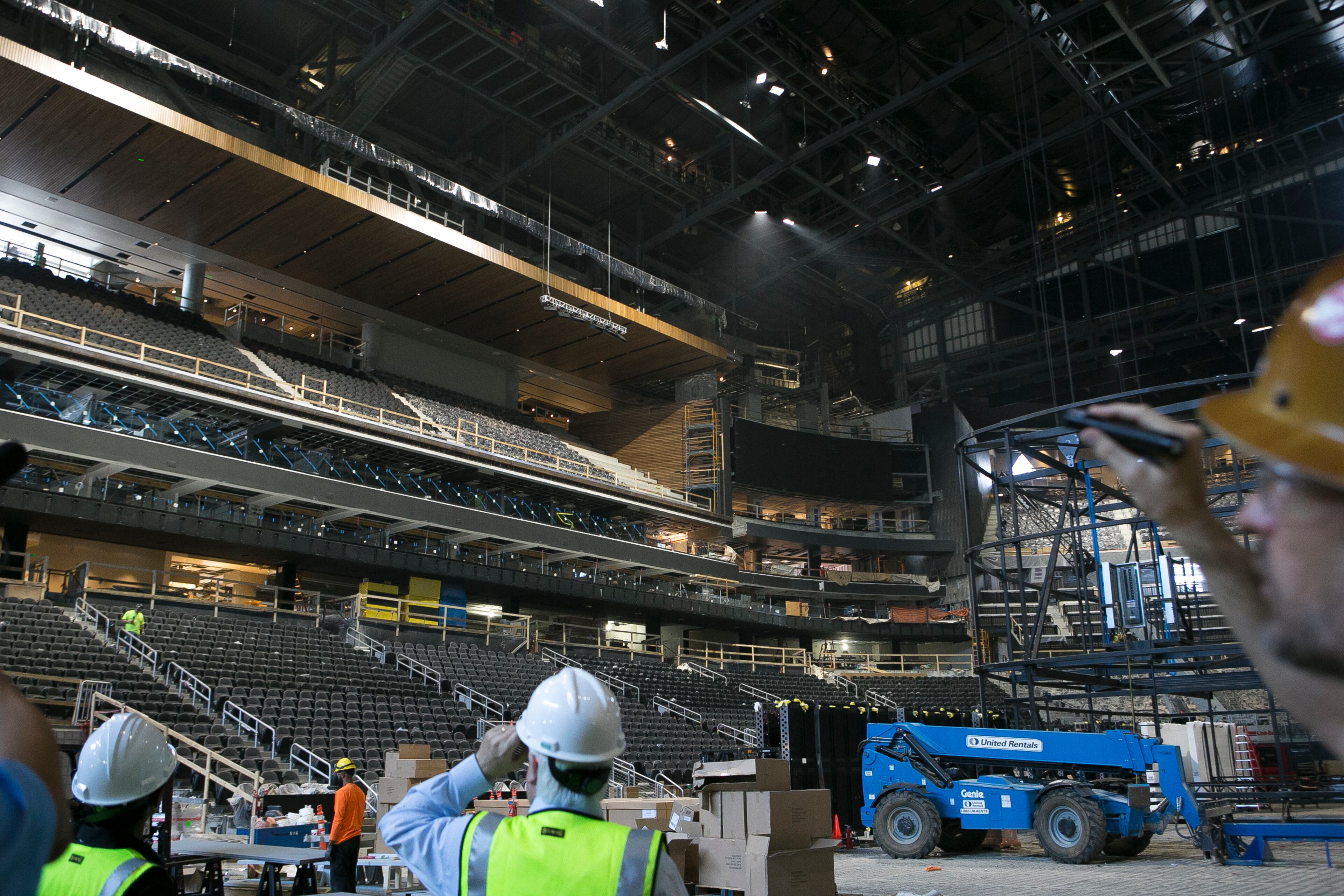 The main ballroom is seen during a guided media tour through the in-progress renovations at the State Farm Arena in Atlanta, Ga., on Thurs., Sept. 20, 2018. The renovations, which total $192.5 million, are on track to be completed by the arena's scheduled open house on October 20. The current rate of progress is about $1 million of work per day, according to Brett Stefansson, Atlanta Hawks executive vice president and general manager of State Farm Arena. (CASEY SYKES, CASEYLANESYKES@GMAIL.COM)