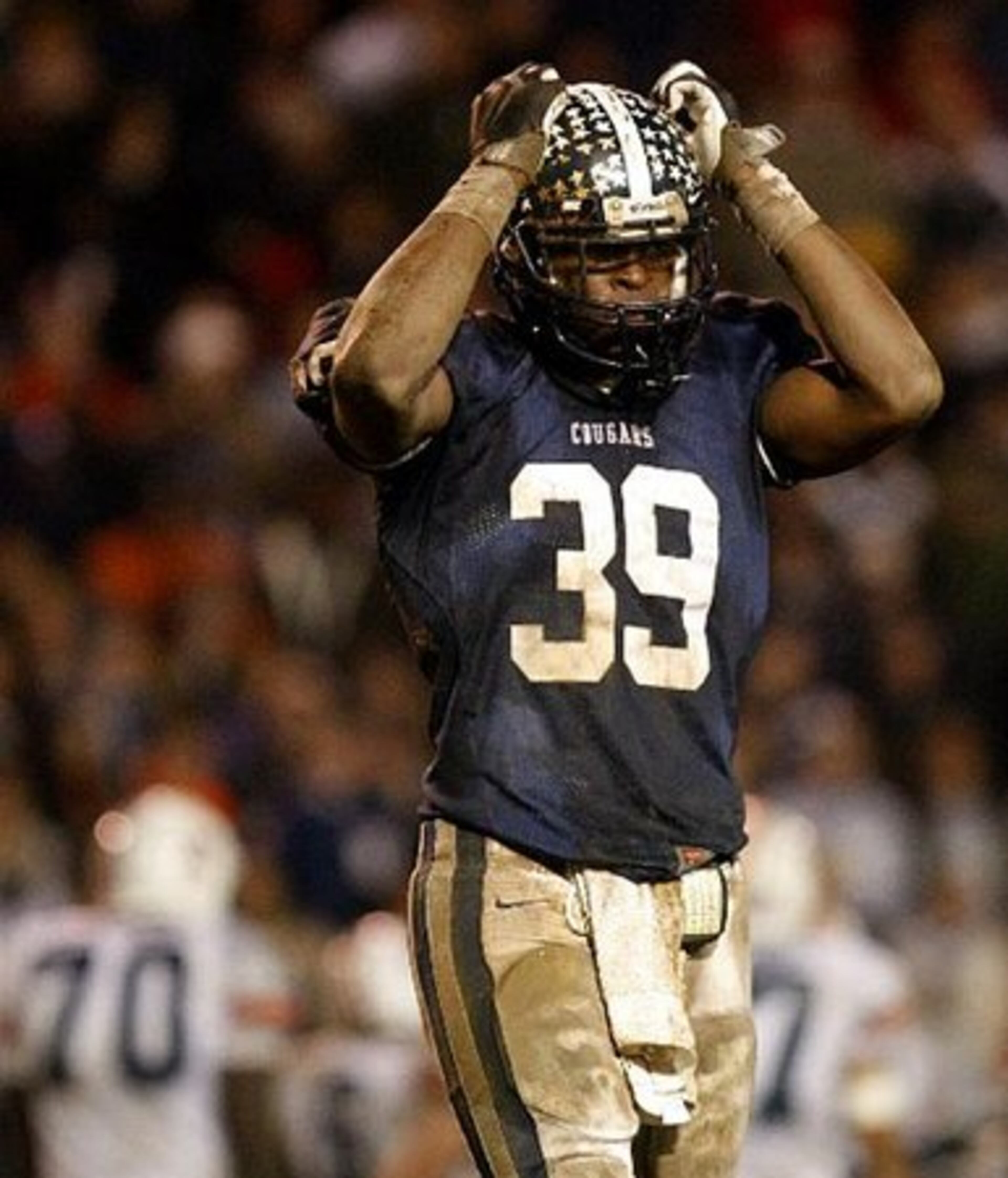 Newnan safety Alec Ogletree (39) reacts to the Cougars' 29-24 loss to Northside-Warner Robins.