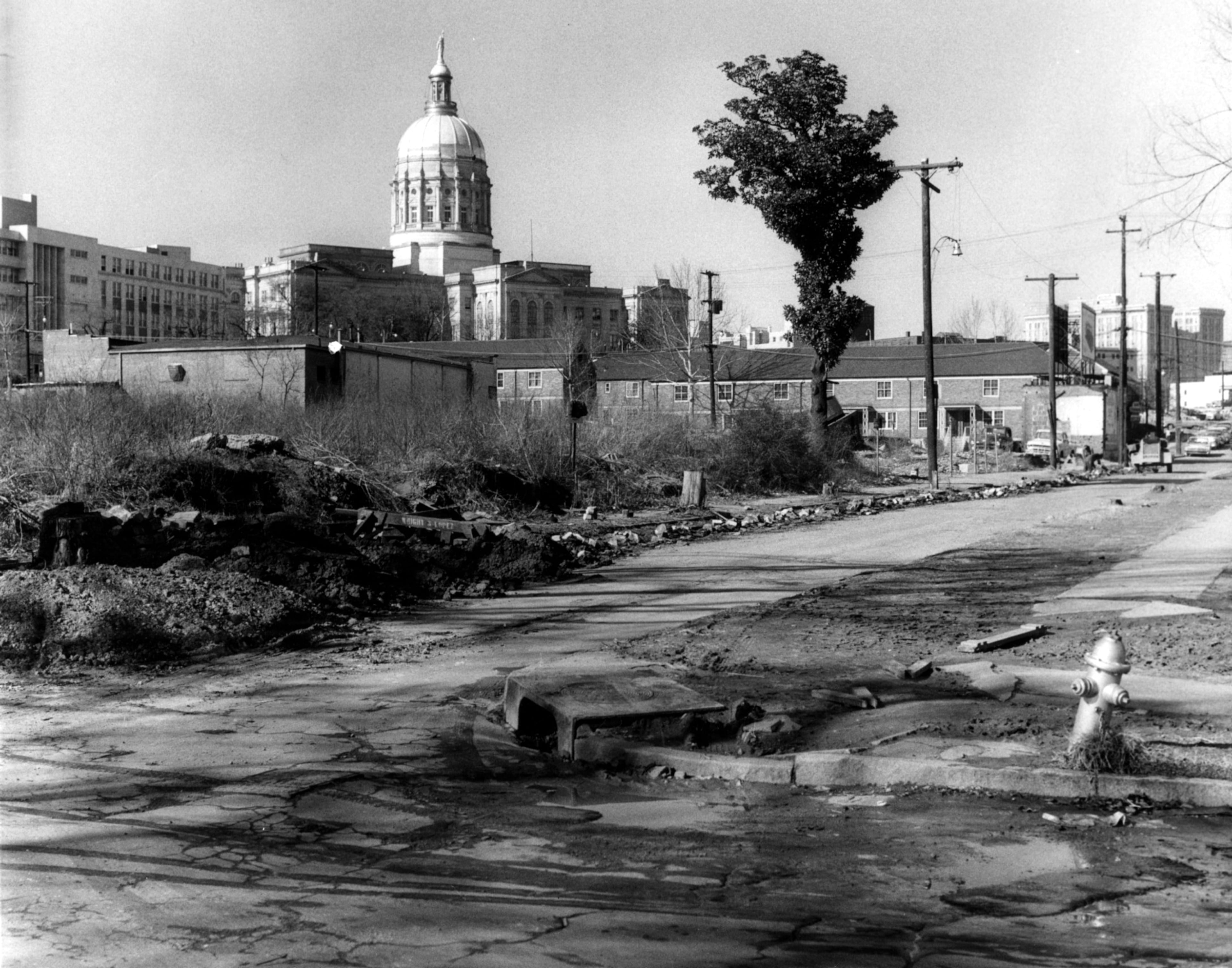 Aug. 10, 1960 - Atlanta, Ga. - Taken at the corner of Fraser St. and Woodward Ave. looking toward the northwest. This is where the expressway cloverleaf will start (I-20 and downtown connector).