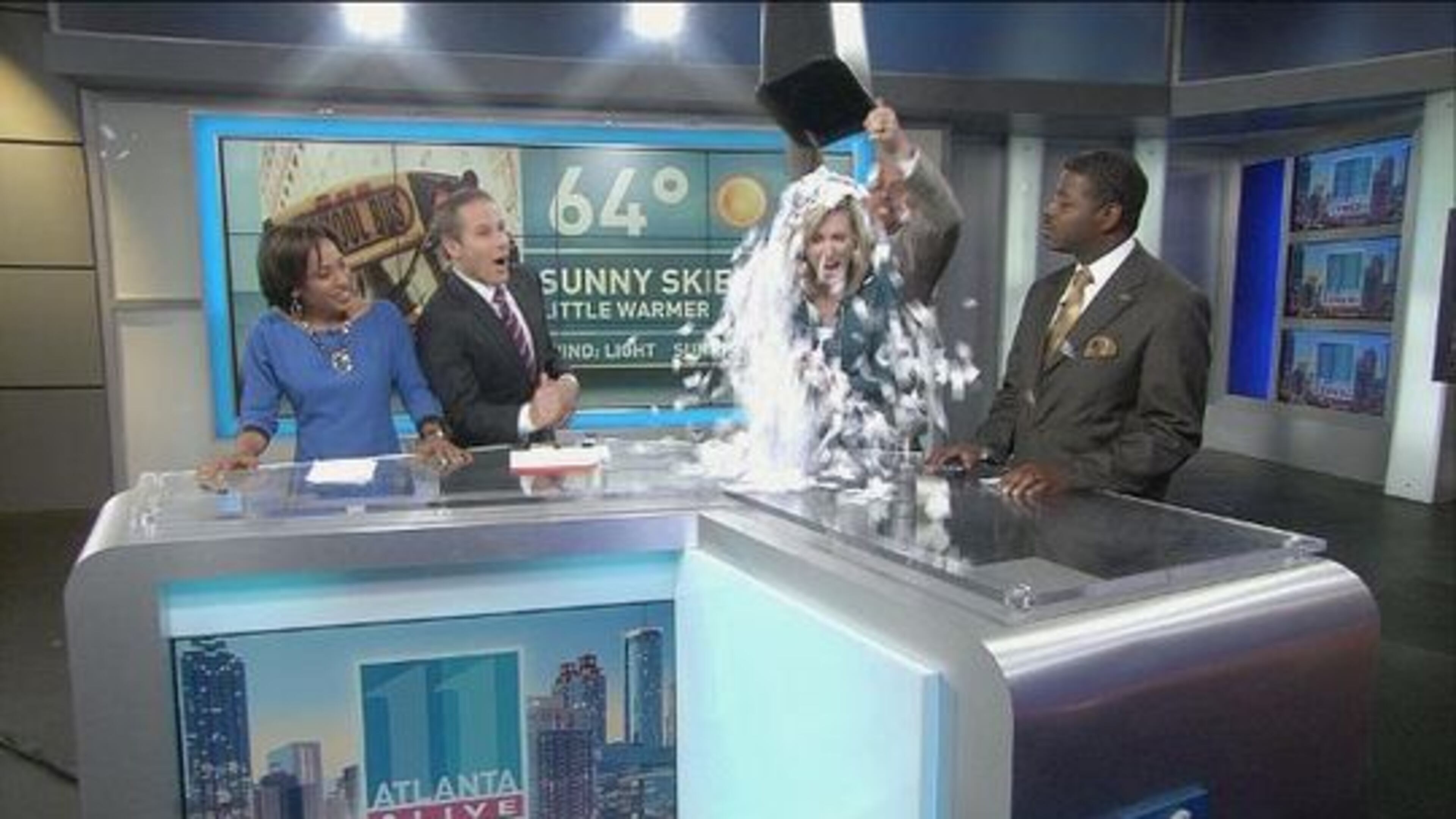 The Atlanta Alive team taking part in the ice bucket challenge last year. CREDIT: 11 Alive