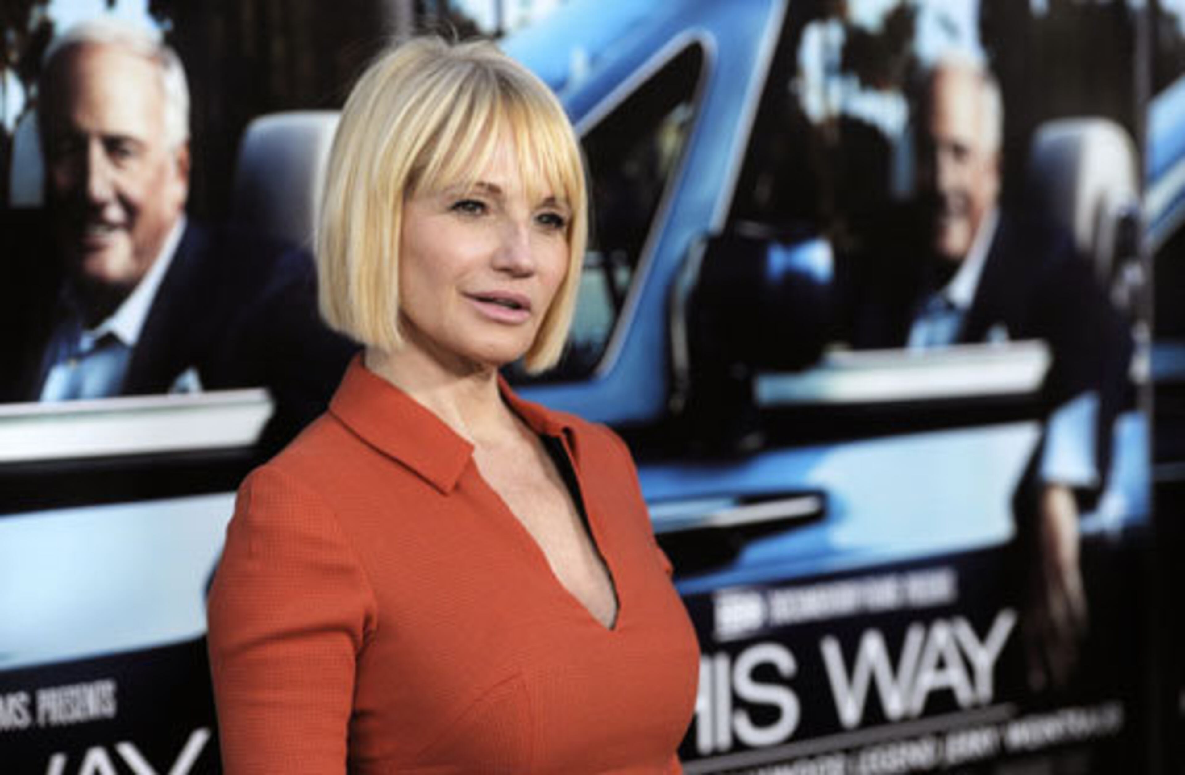 Actress Ellen Barkin arrives.