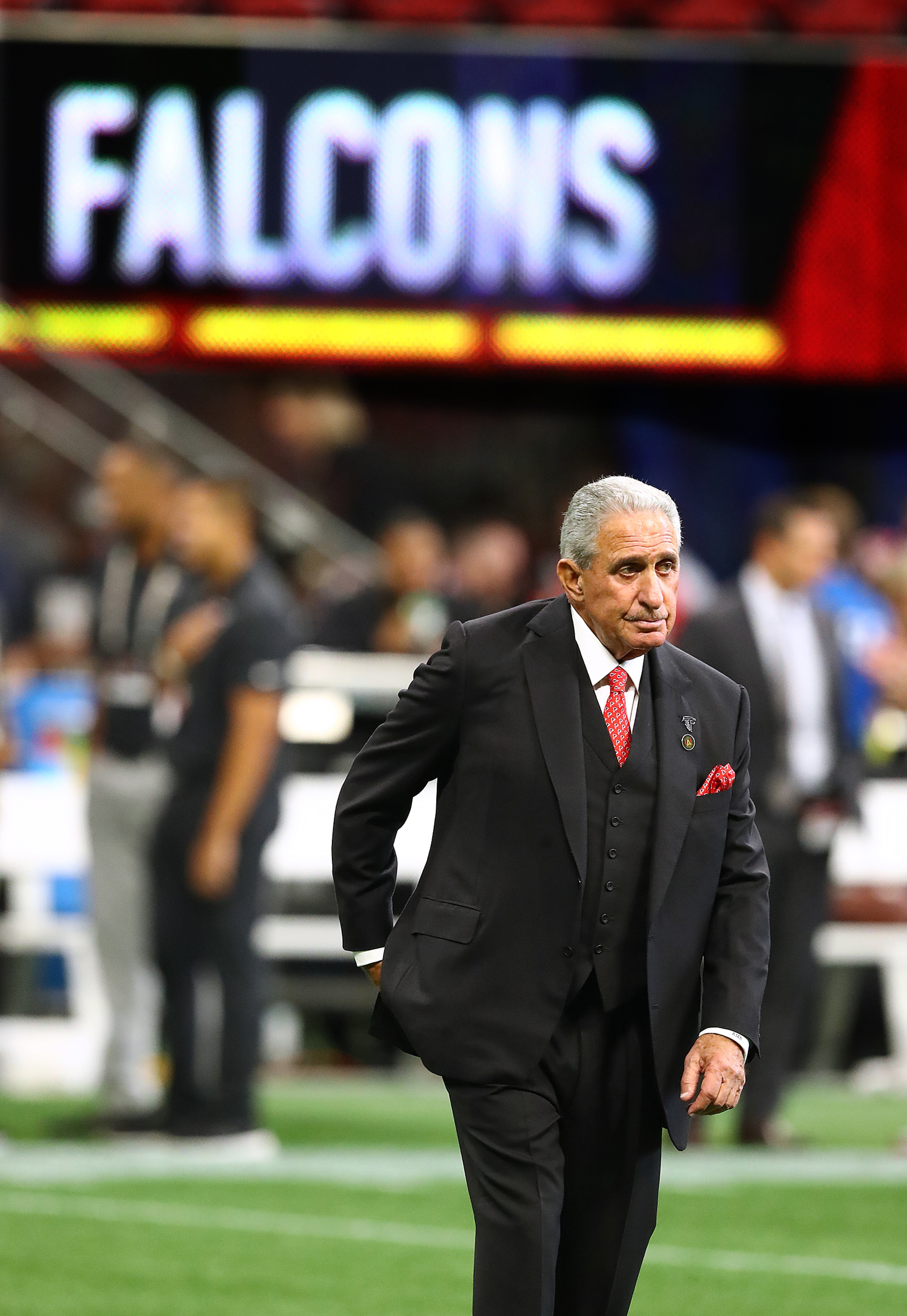 Falcons owner Arthur Blank looks on as his team prepares to play the Saints on Sunday in Atlanta. (Curtis Compton / Curtis Compton@ajc.com)