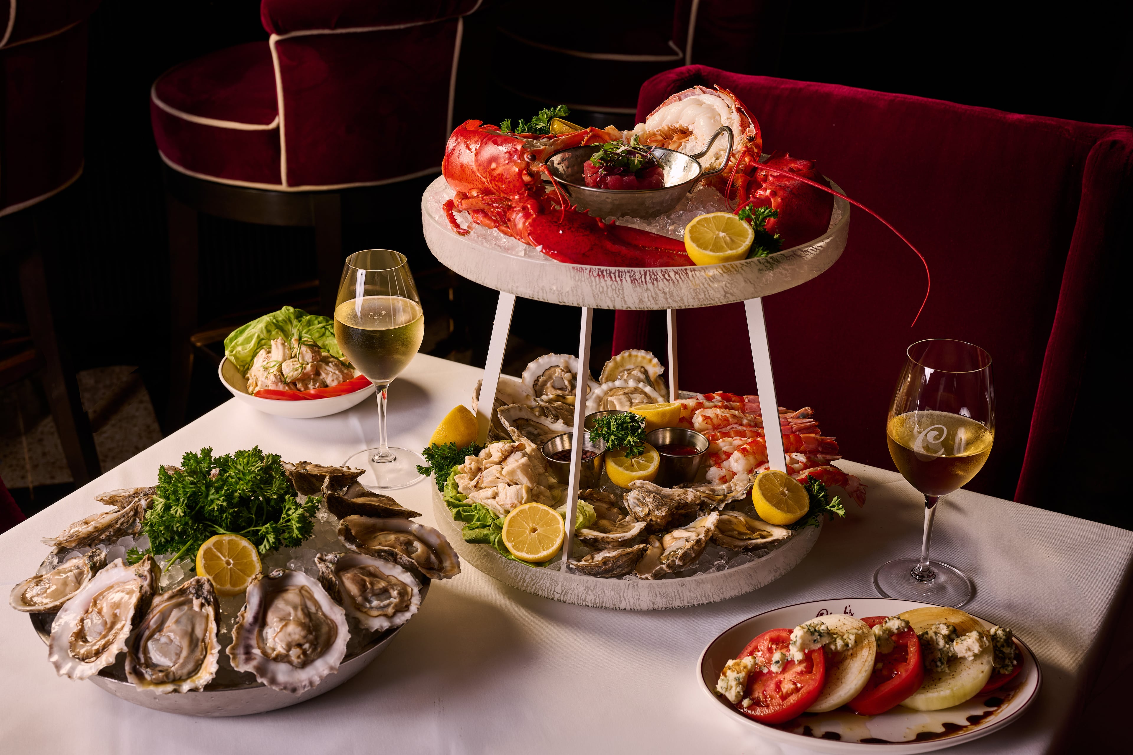 A selection of chilled seafood at Clark's Steakhouse in Buckhead. (Angie Webb/Courtesy of Clark's Steakhouse)