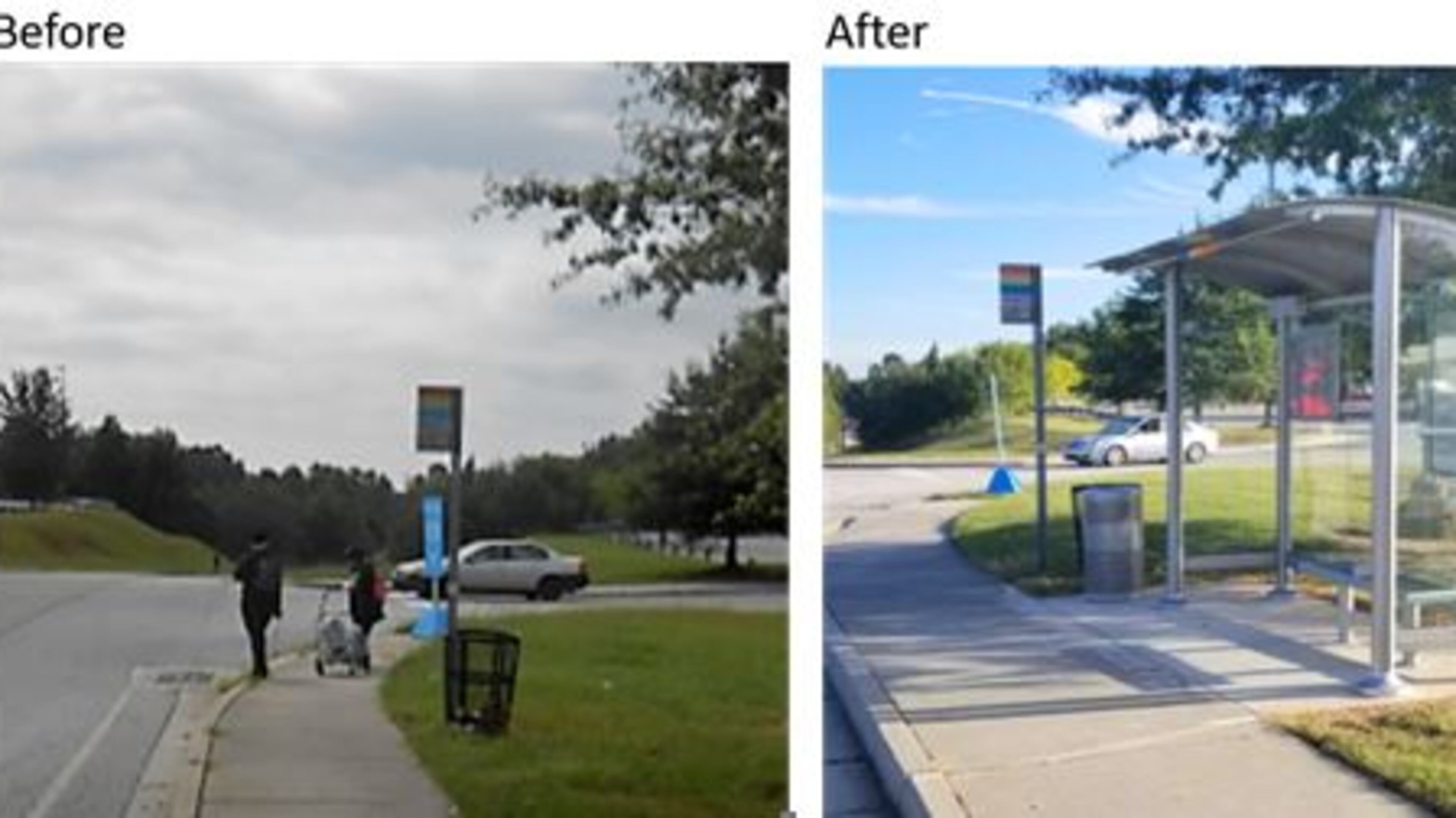 DeKalb County and MARTA have partnered to have 70 new shelters constructed in 2019. Pictured is MARTA Bus Stop No. 211697 (Walmart Drive and Fairington Road), one of the 20 new shelters installed in DeKalb County in 2018. CONTRIBUTED