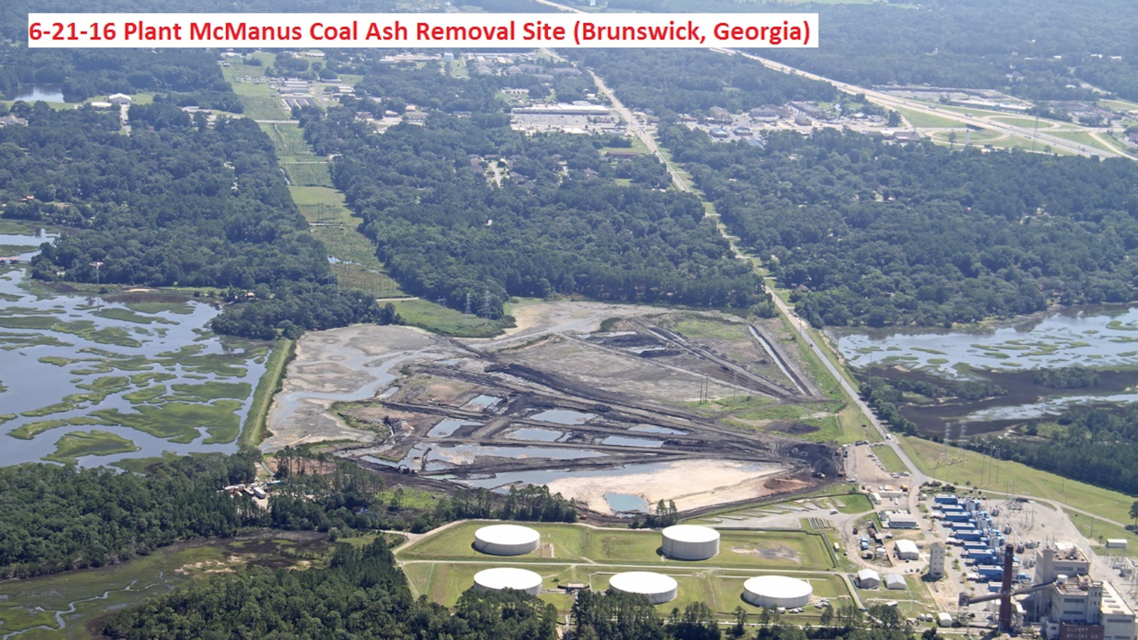 Plant McManus, near Brunswick, where coal ash is being removed. Photo: James Holland