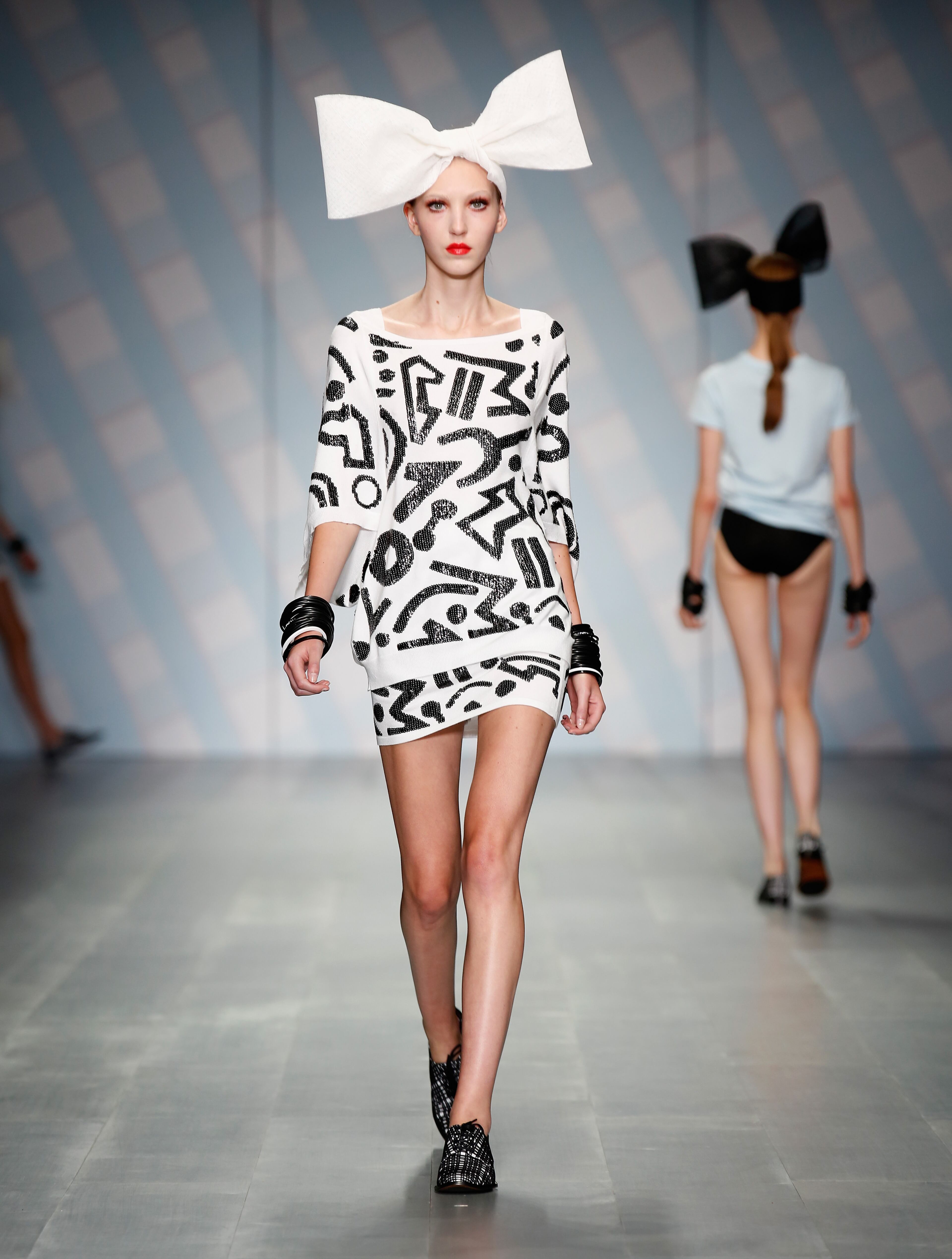 LONDON, ENGLAND - SEPTEMBER 13: A model walks the runway at the SIBLING show during London Fashion Week Spring Summer 2015 on September 13, 2014 in London, England. (Photo by Tim P. Whitby/Getty Images)