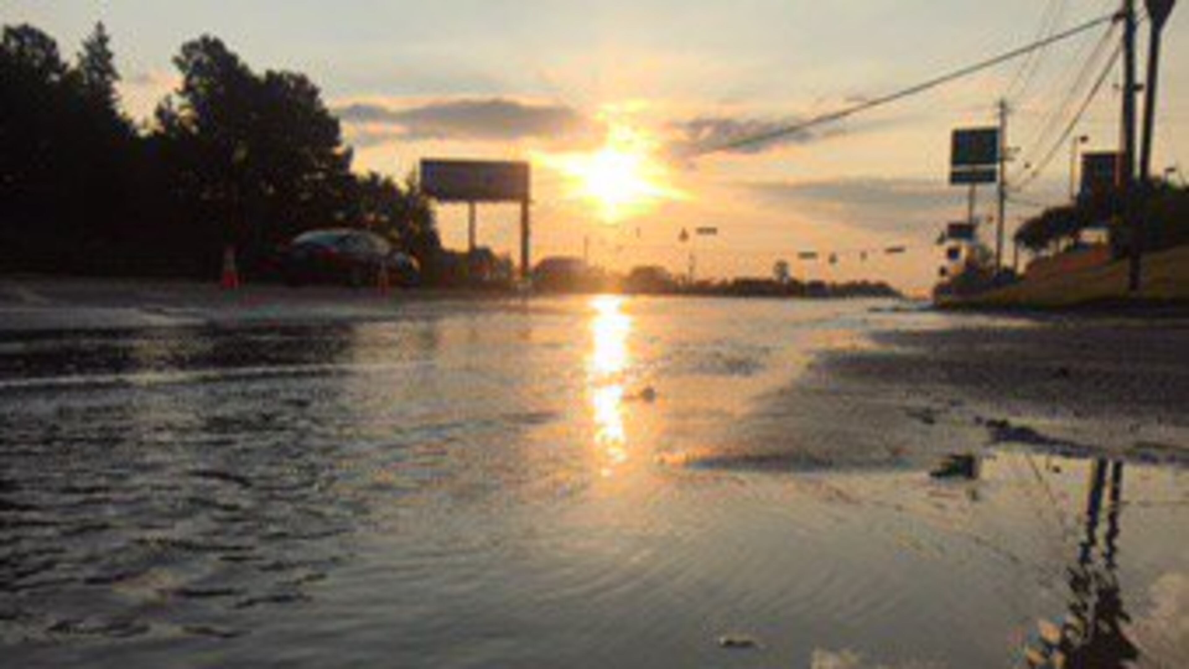 A part of U.S. 278 was flooded in Paulding County due to a water main break. (Credit: Channel 2 Action News)