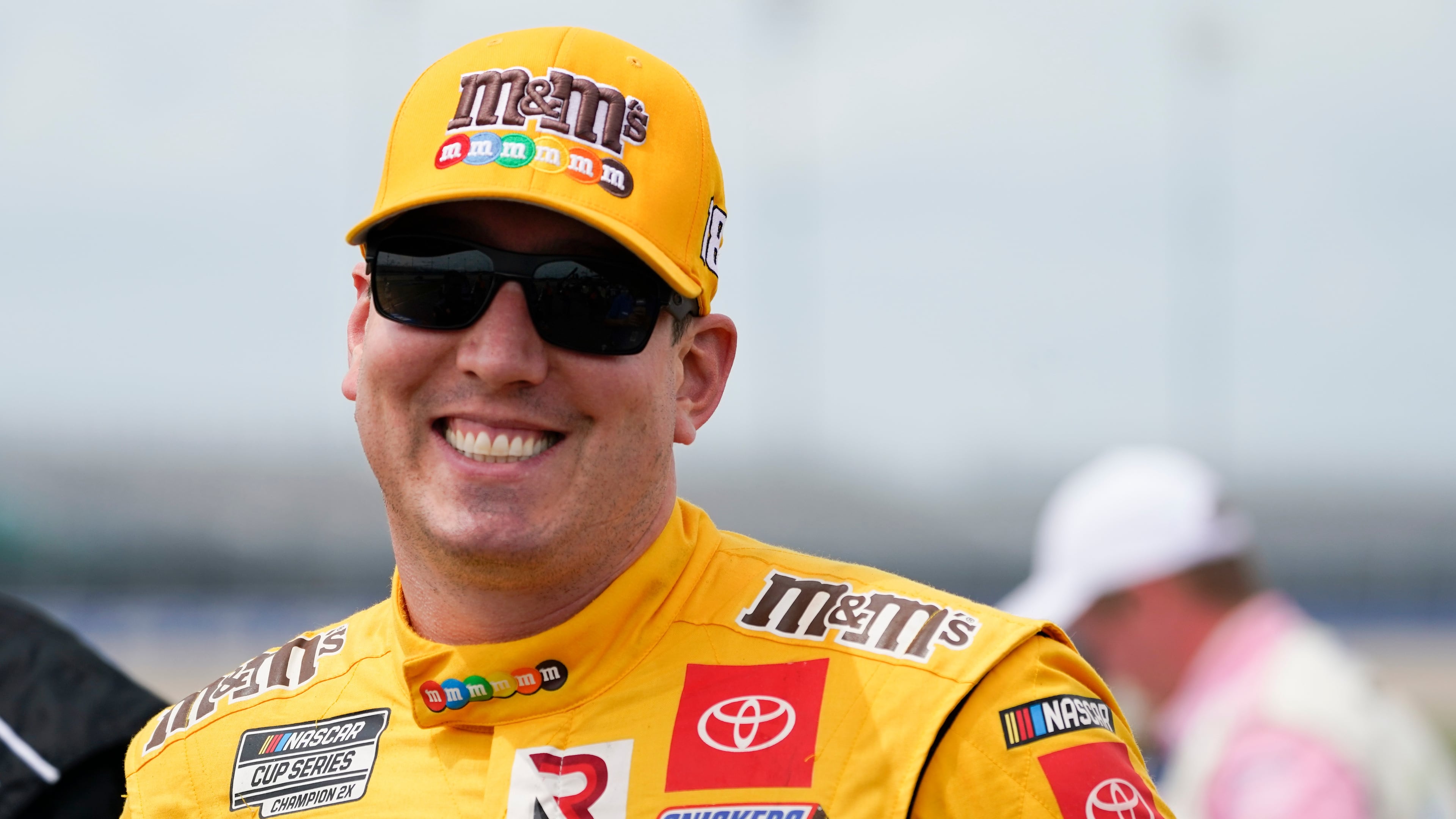 FILE - Kyle Busch waits for the start of a NASCAR Xfinity Series auto race Saturday, June 19, 2021, in Lebanon, Tenn. (AP Photo/Mark Humphrey, File)