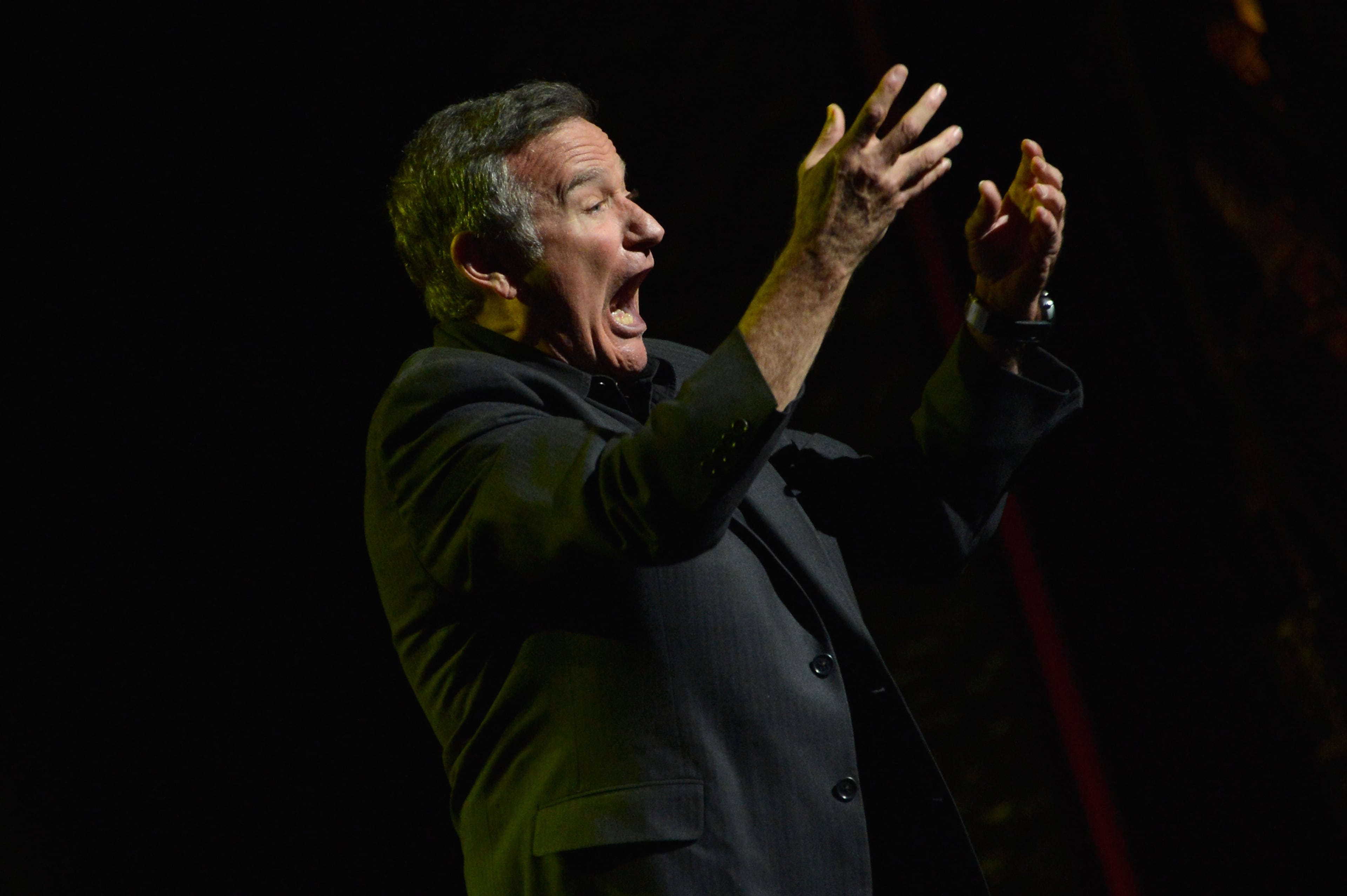 NEW YORK, NY - NOVEMBER 08: Robin Williams performs during the 6th Annual Stand Up For Heroes at the Beacon Theatre on November 8, 2012 in New York City. (Photo by Mike Coppola/Getty Images)