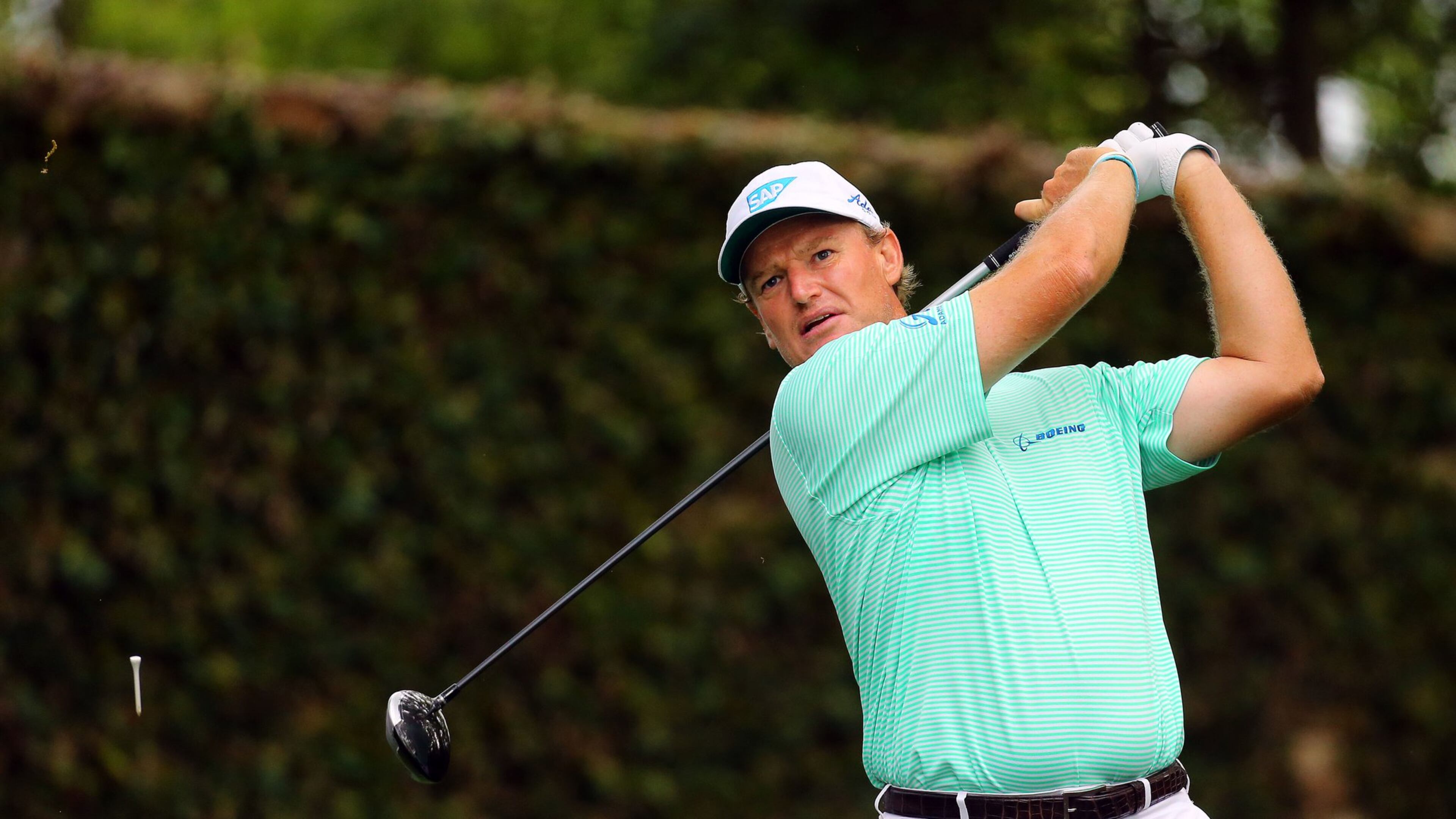 APRIL 10, 2015 AUGUSTA Ernie Els hits from the #2 tee. Photos from the second round at the Masters Golf Tournament, Friday, April 10, 2015. CURTIS COMPTON/CCOMPTON@AJC.COM