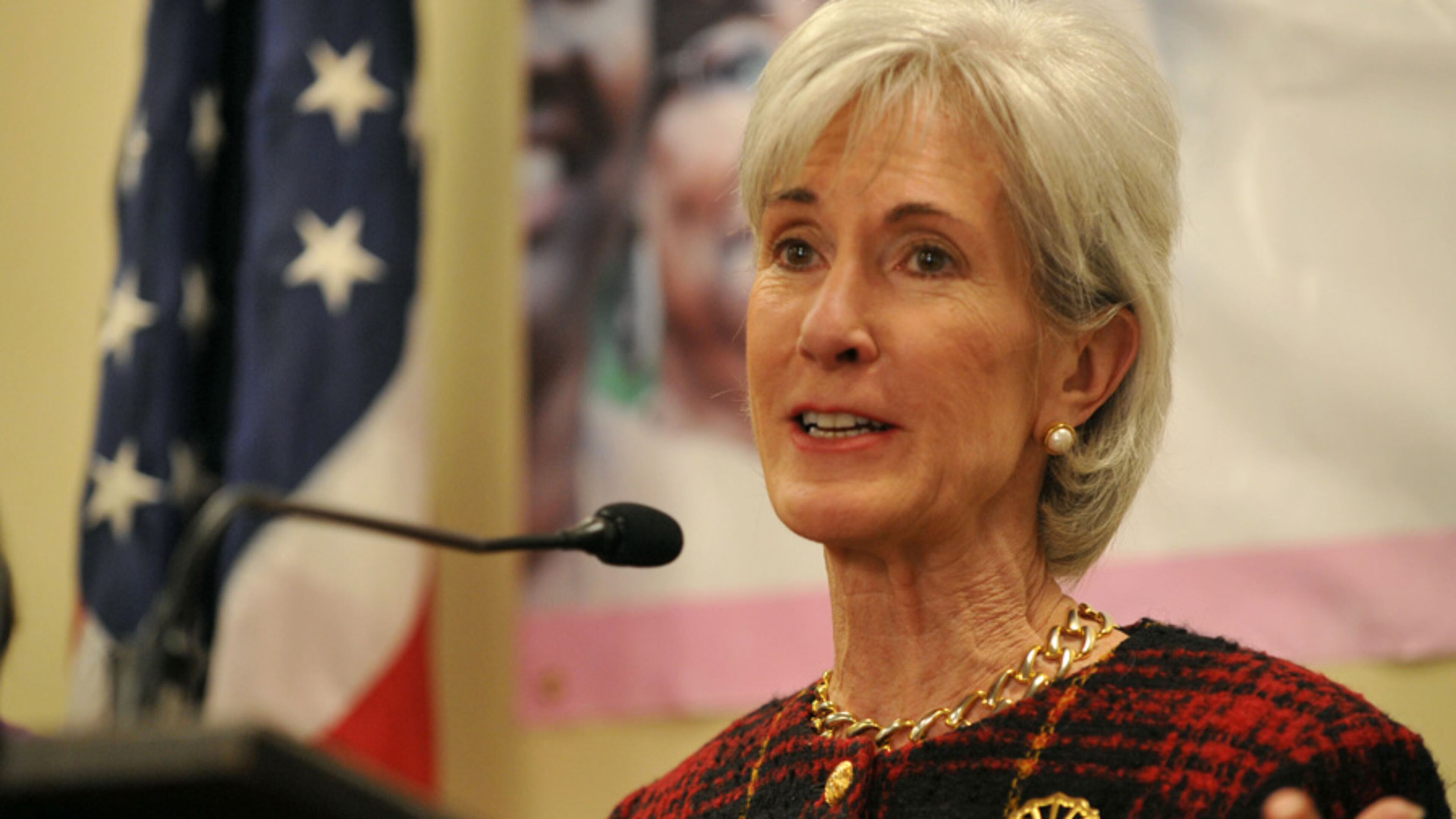 Health and Human Services Secretary Kathleen Sebelius answers questions while promoting the federal Health Insurance Marketplace at the Center for Black Women's Wellness in Atlanta Monday, March 10, 2014.