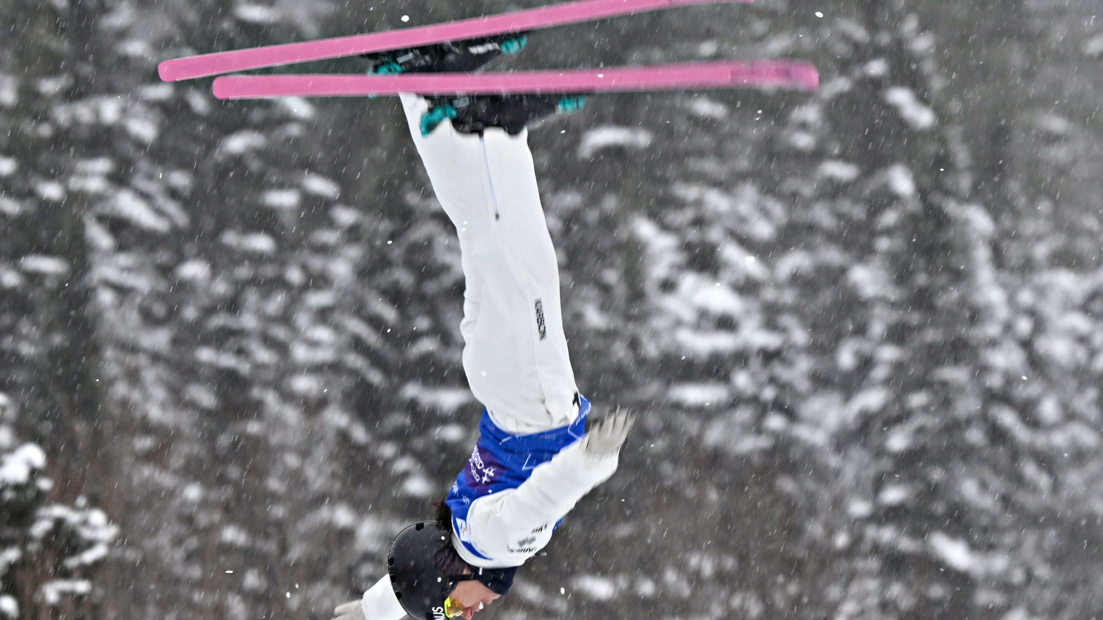 Laura Peel of Australia jumps during the FIS freestyle world cup aerials in Lac-Beauport, Quebec, Canada, Wednesday, January 7, 2026. (Jacques Boissinot/The Canadian Press via AP)