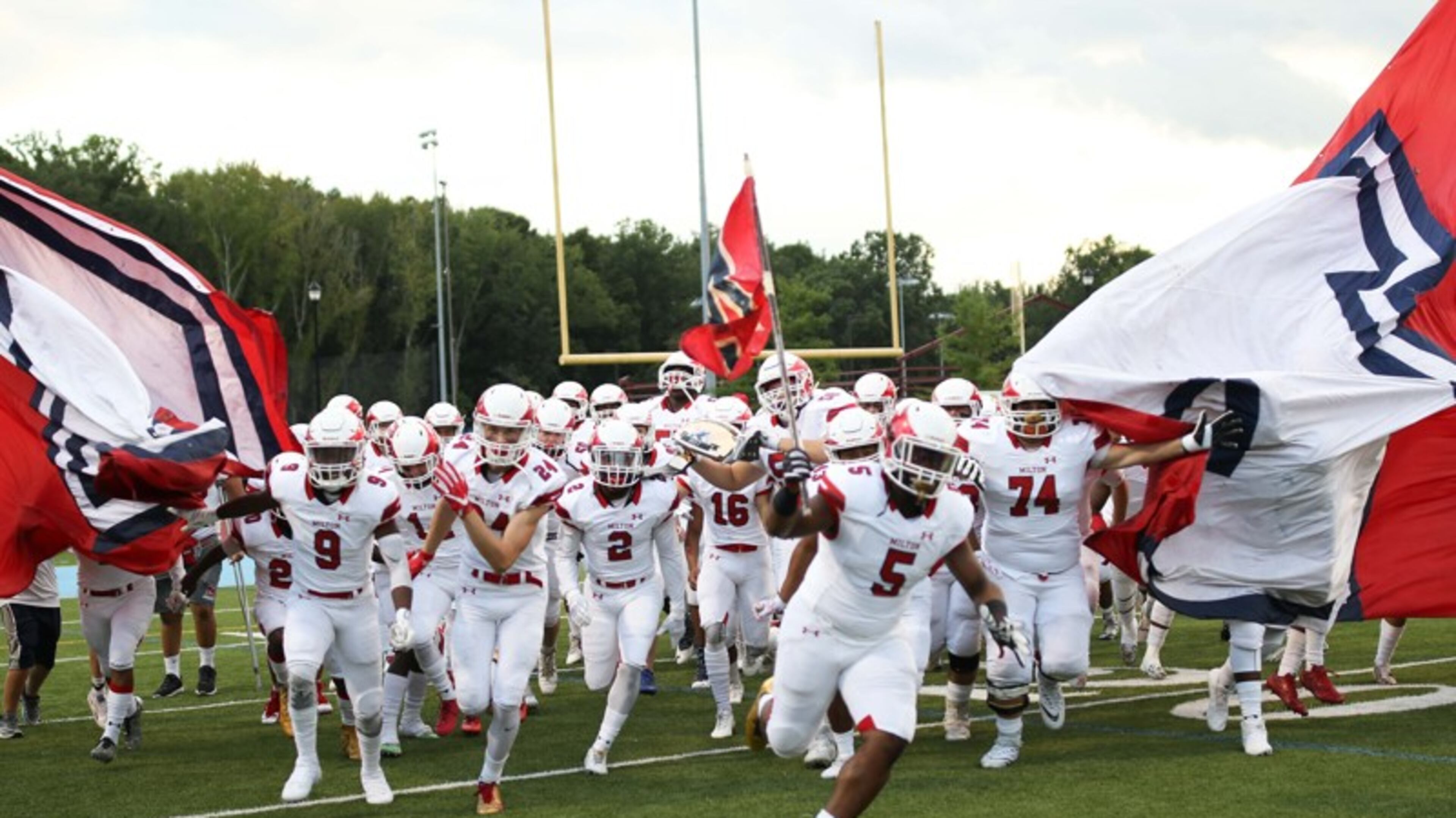 Milton city officials are organizing a send-off Wednesday afternoon, Dec. 12, for the Milton High School football team as it leaves for the Georgia High School Association finals that evening at Mercedes Benz Stadium in Atlanta. AJC FILE