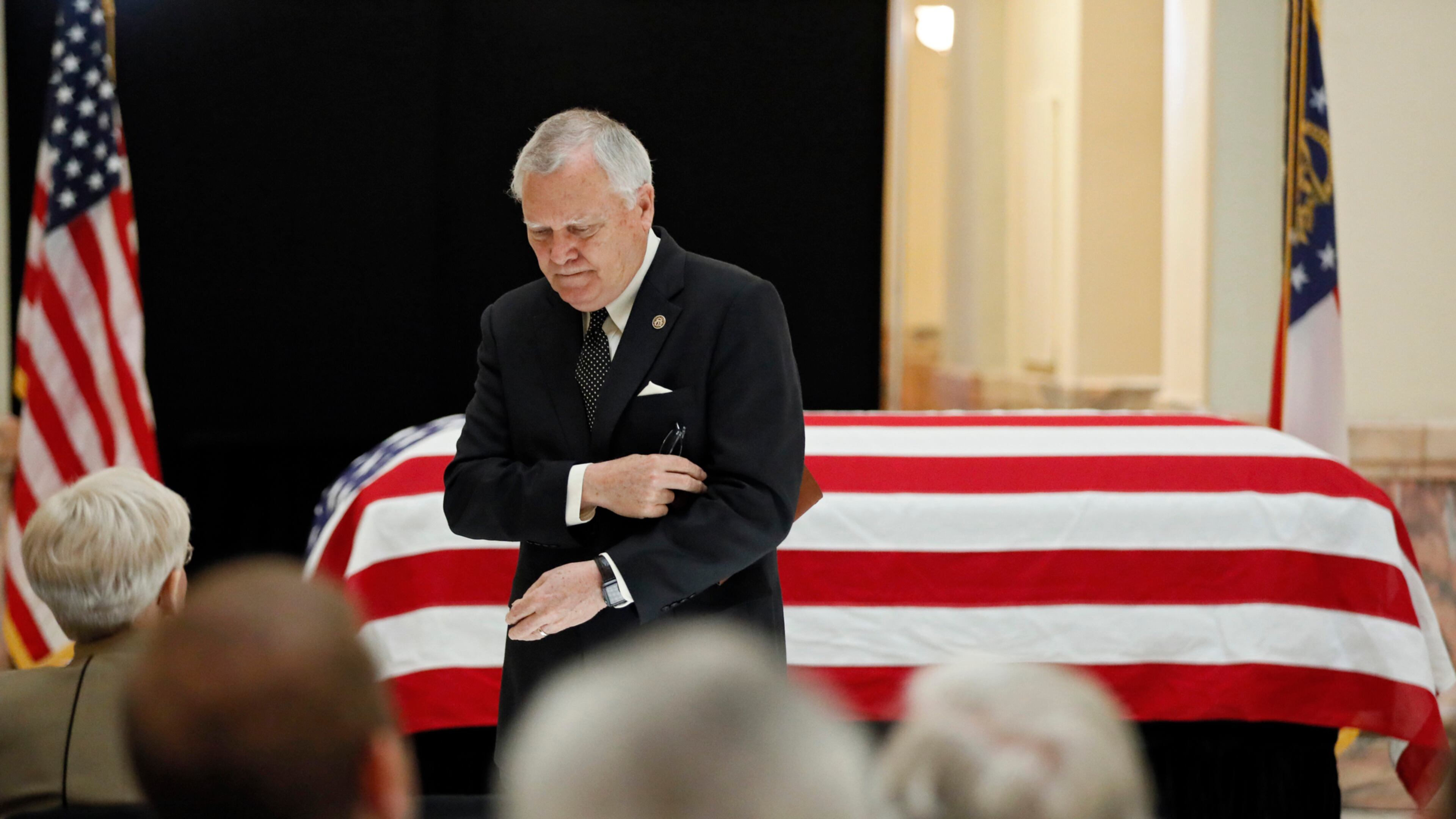 3/28/18 - Atlanta - The Executive State Funeral Service for Zell Miller was held in the Rotunda of the Georgia State Capitol this morning. Speakers were Gov. Nathan Deal and Sec. of Agriculture Sonny Perdue. BOB ANDRES /BANDRES@AJC.COM