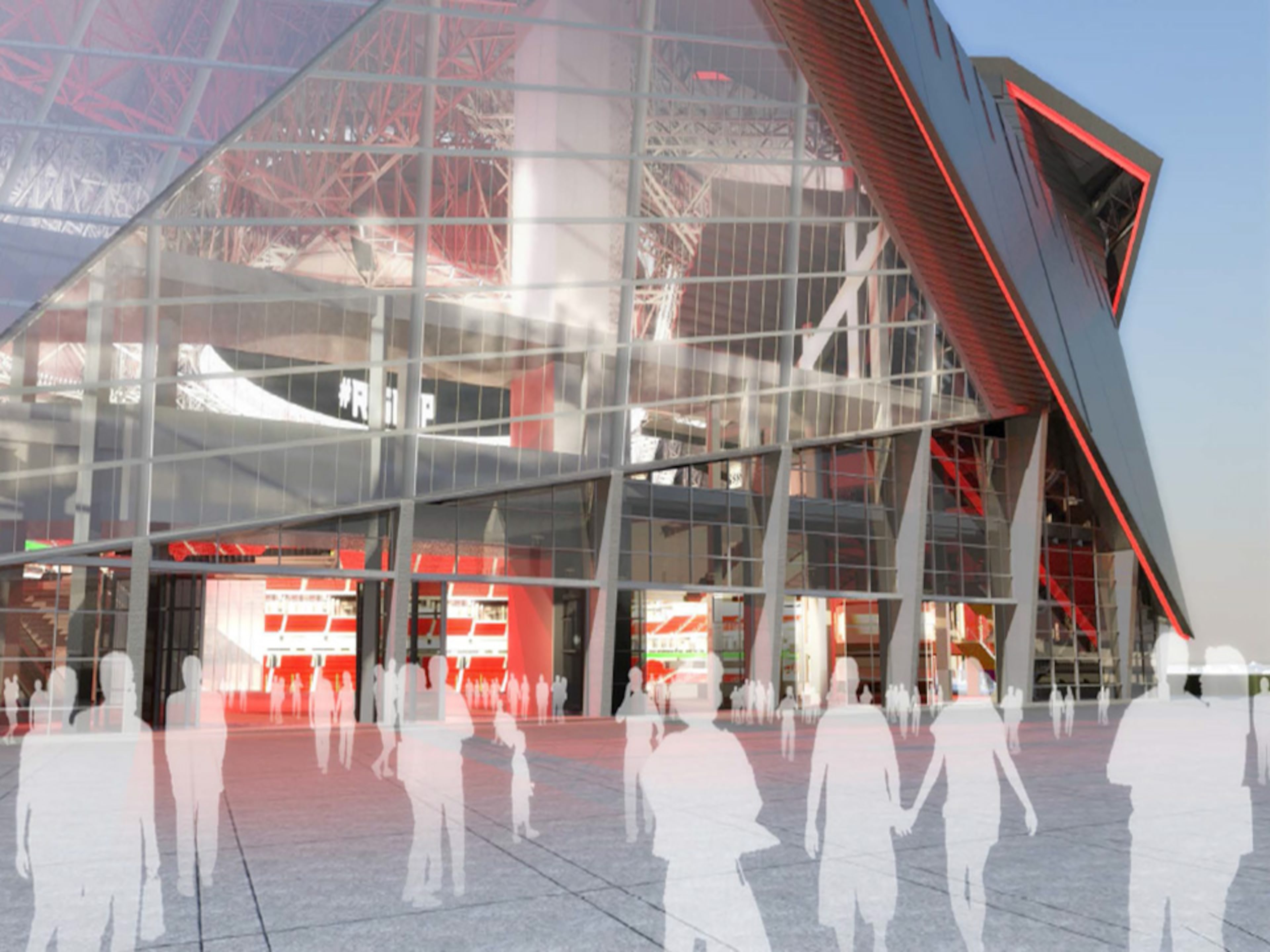 An updated look at one of the entries to the Falcons' new stadium, opening for the 2017 NFL season.