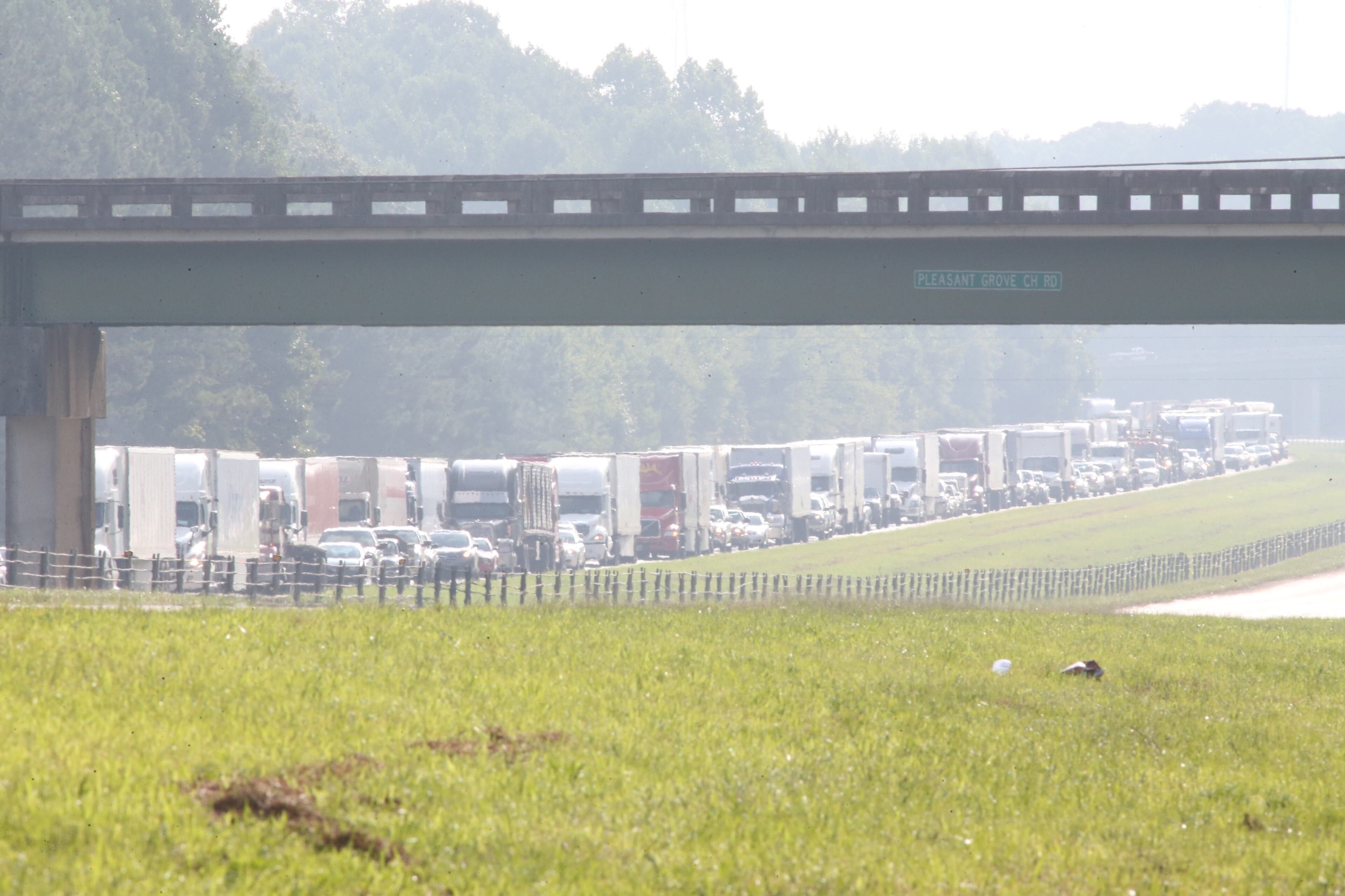 Mark Arum in the WSB 24-hour Traffic Center suggested that westbound motorists use U.S. 78 as an alternate. JOHN SPINK/JSPINK@AJC.COM