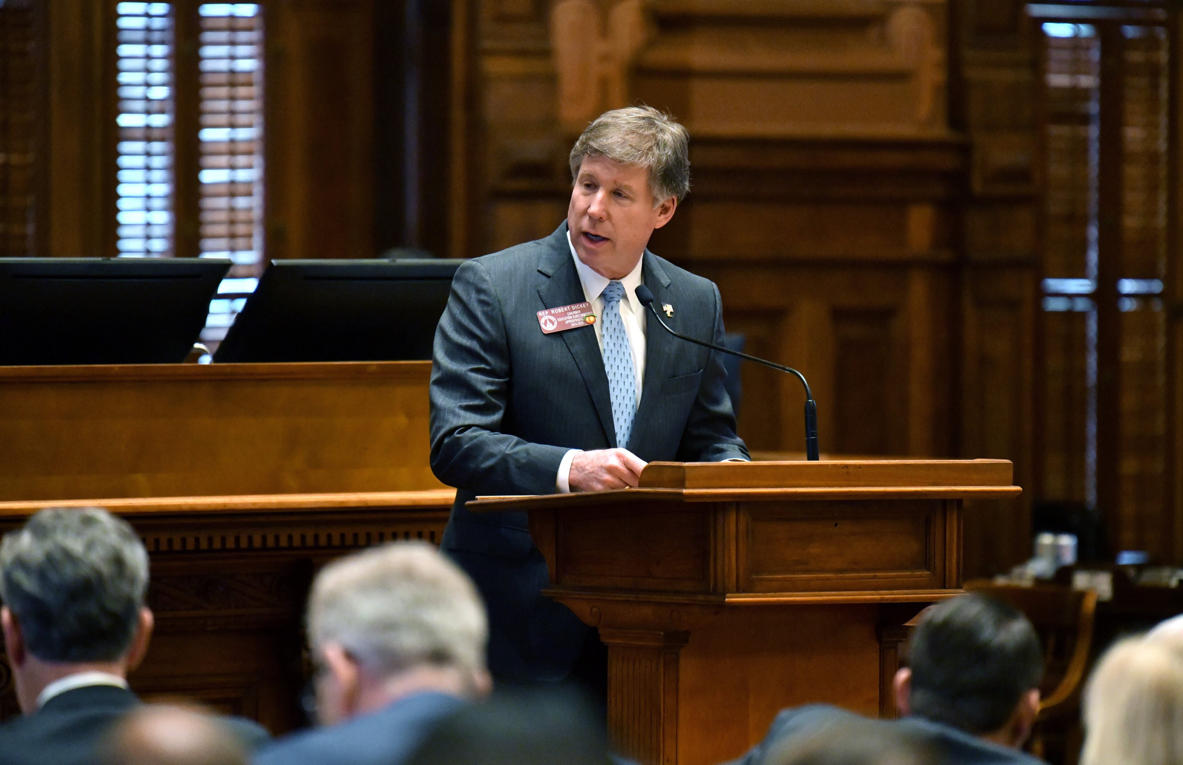 March12, 2020 Atlanta - Rep. Robert Dickey (R - Musella), who sponsors HB 1026 (Education; number of REACH scholars to be designated by participating school systems), speaks during Crossover day at the Georgia State Capitol on Thursday, March 11, 2020. (Hyosub Shin / Hyosub.Shin@ajc.com)